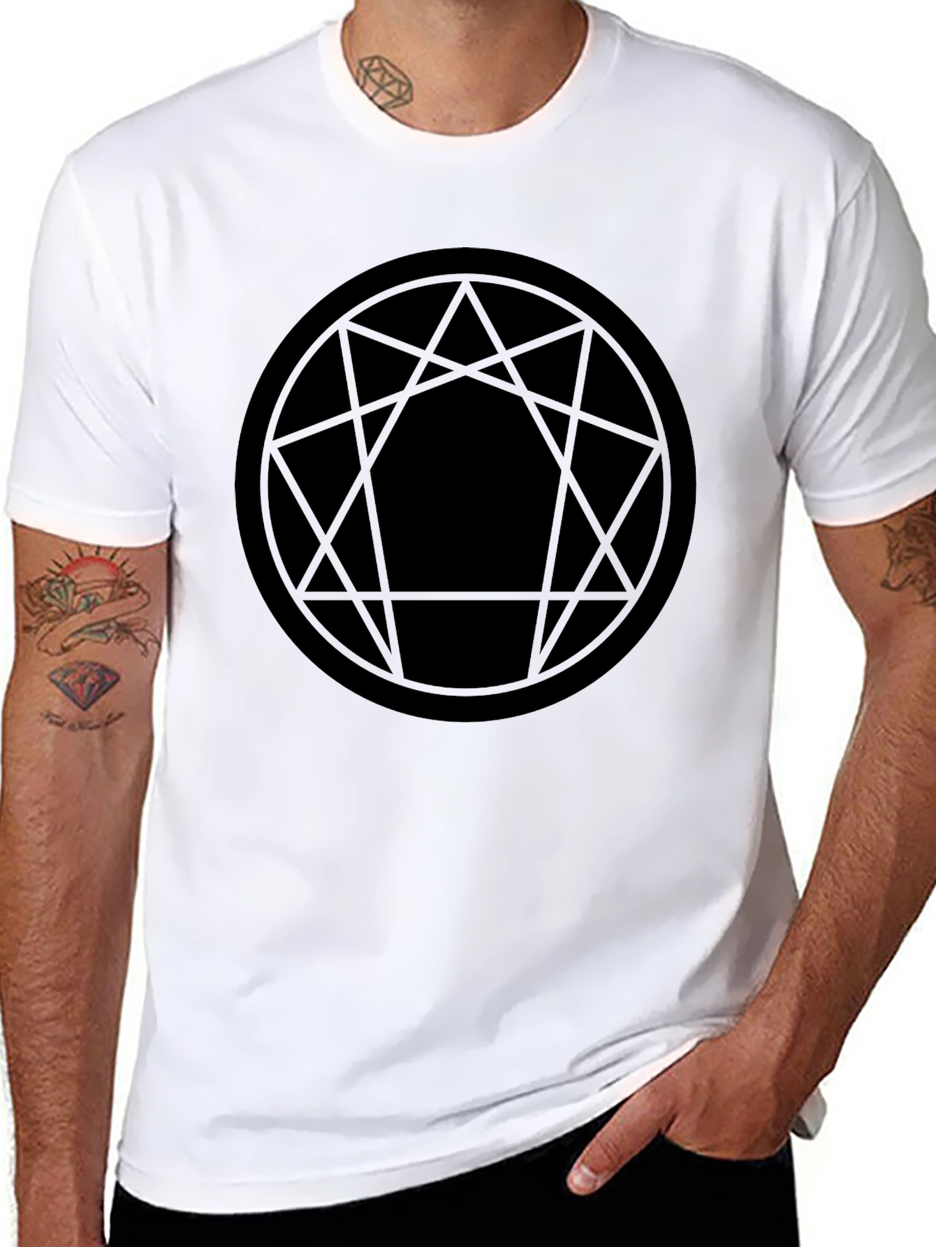 Enneagram Symbol Graphic Tee - Black