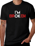Im Broken Graphic Tee - Black Crew Neck T-Shirt