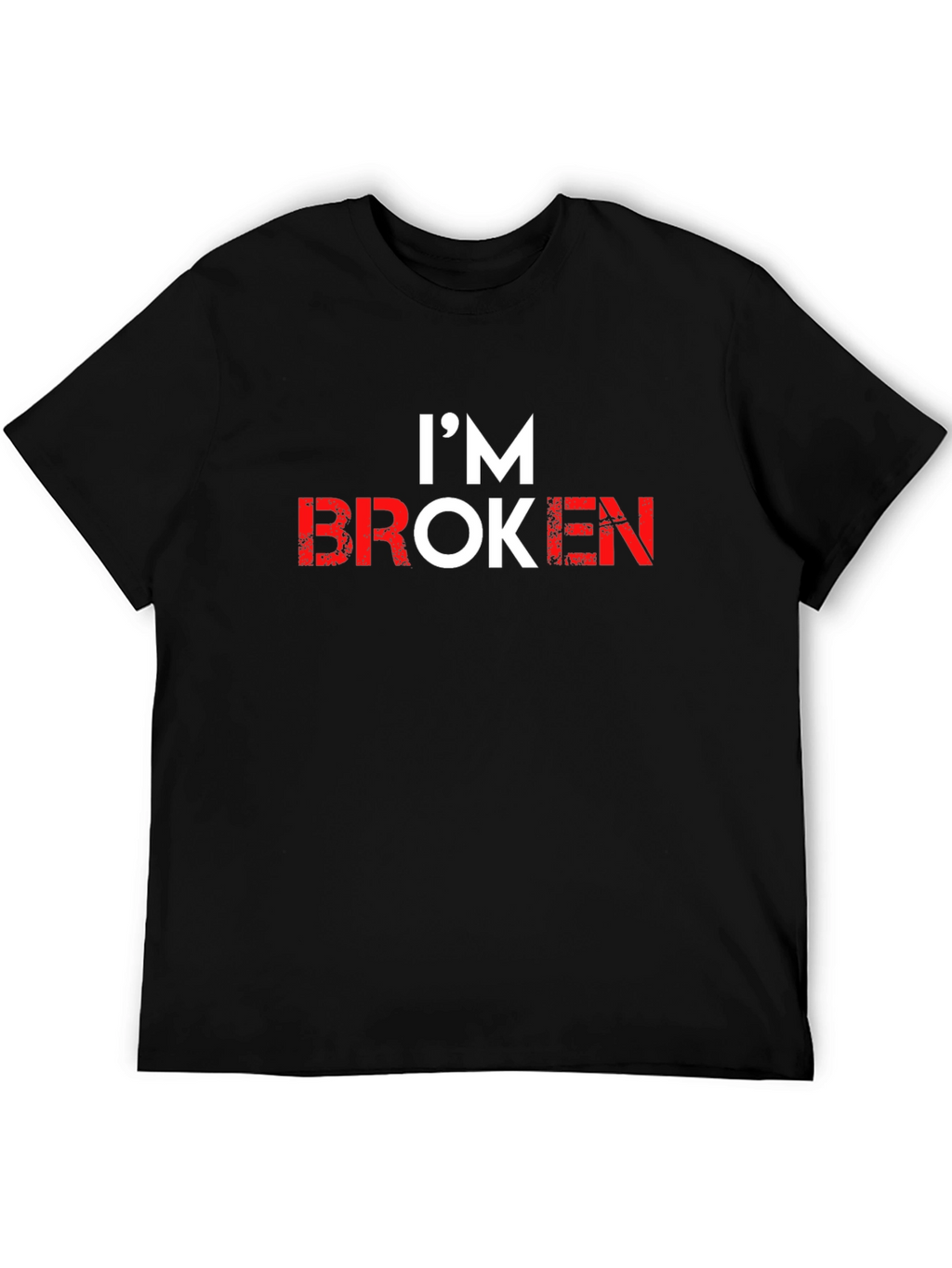 Im Broken Graphic Tee - Black Crew Neck T-Shirt