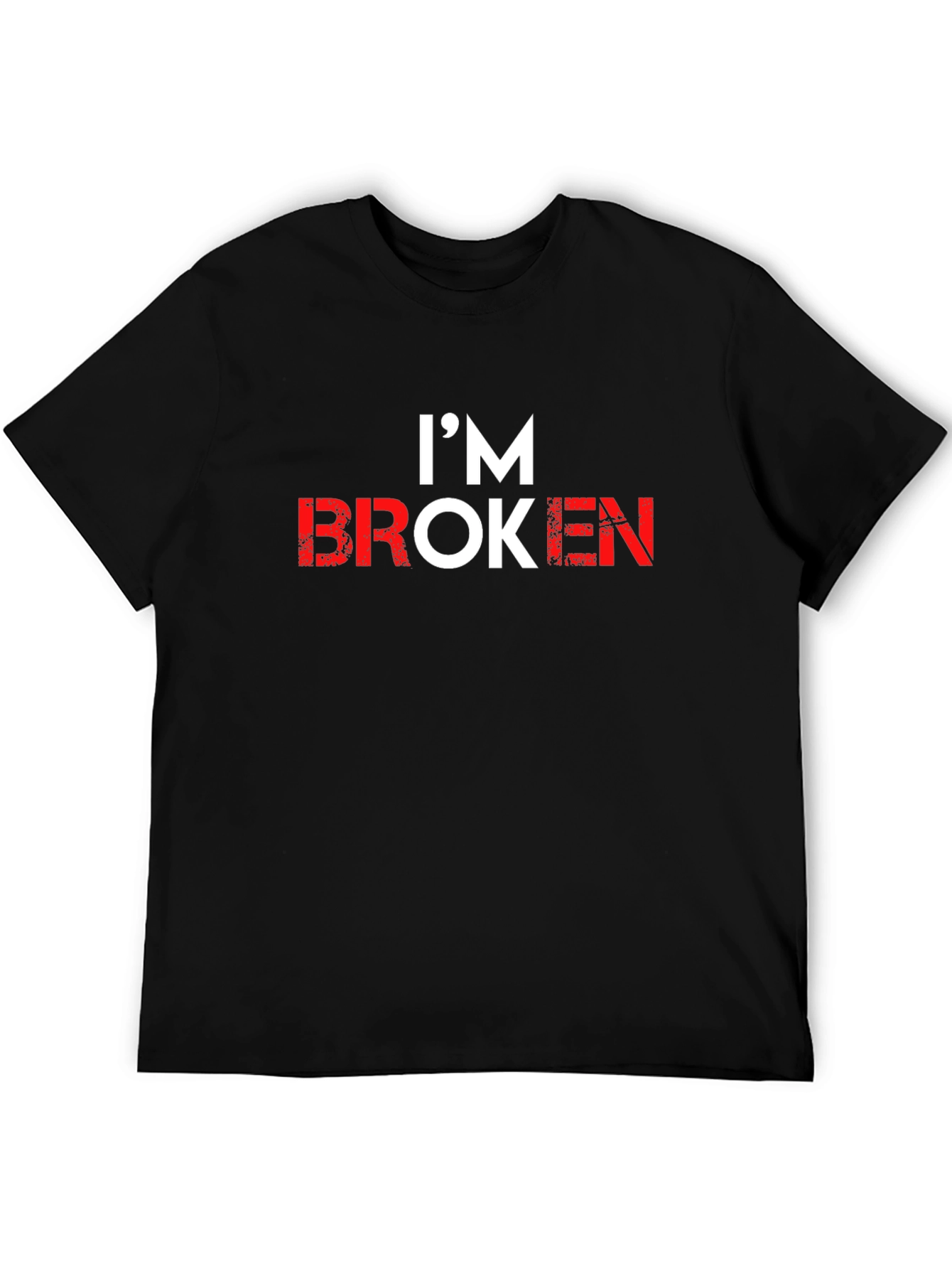 Im Broken Graphic Tee - Black Crew Neck T-Shirt