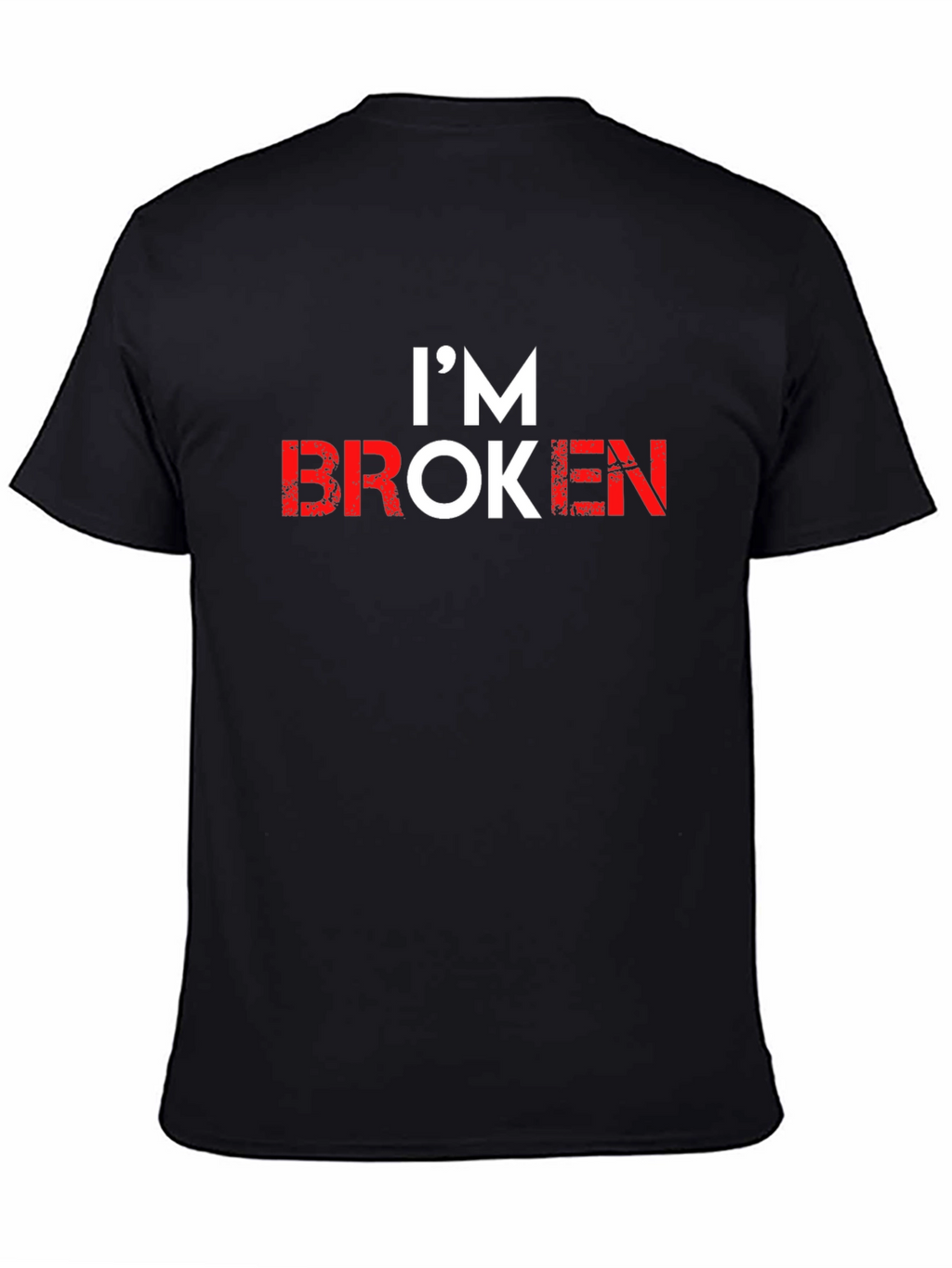 Im Broken Graphic Tee - Black Crew Neck T-Shirt