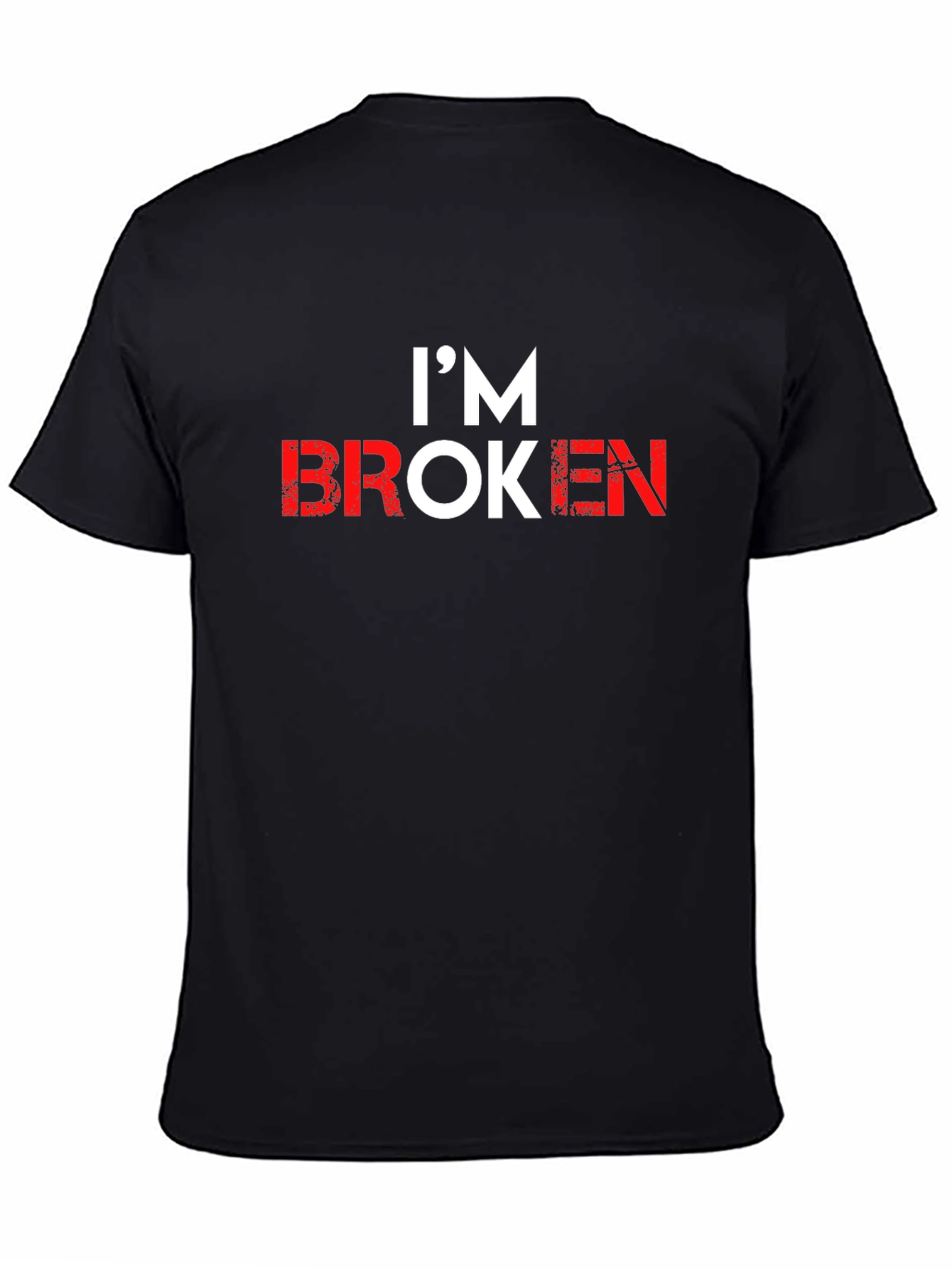 Im Broken Graphic Tee - Black Crew Neck T-Shirt