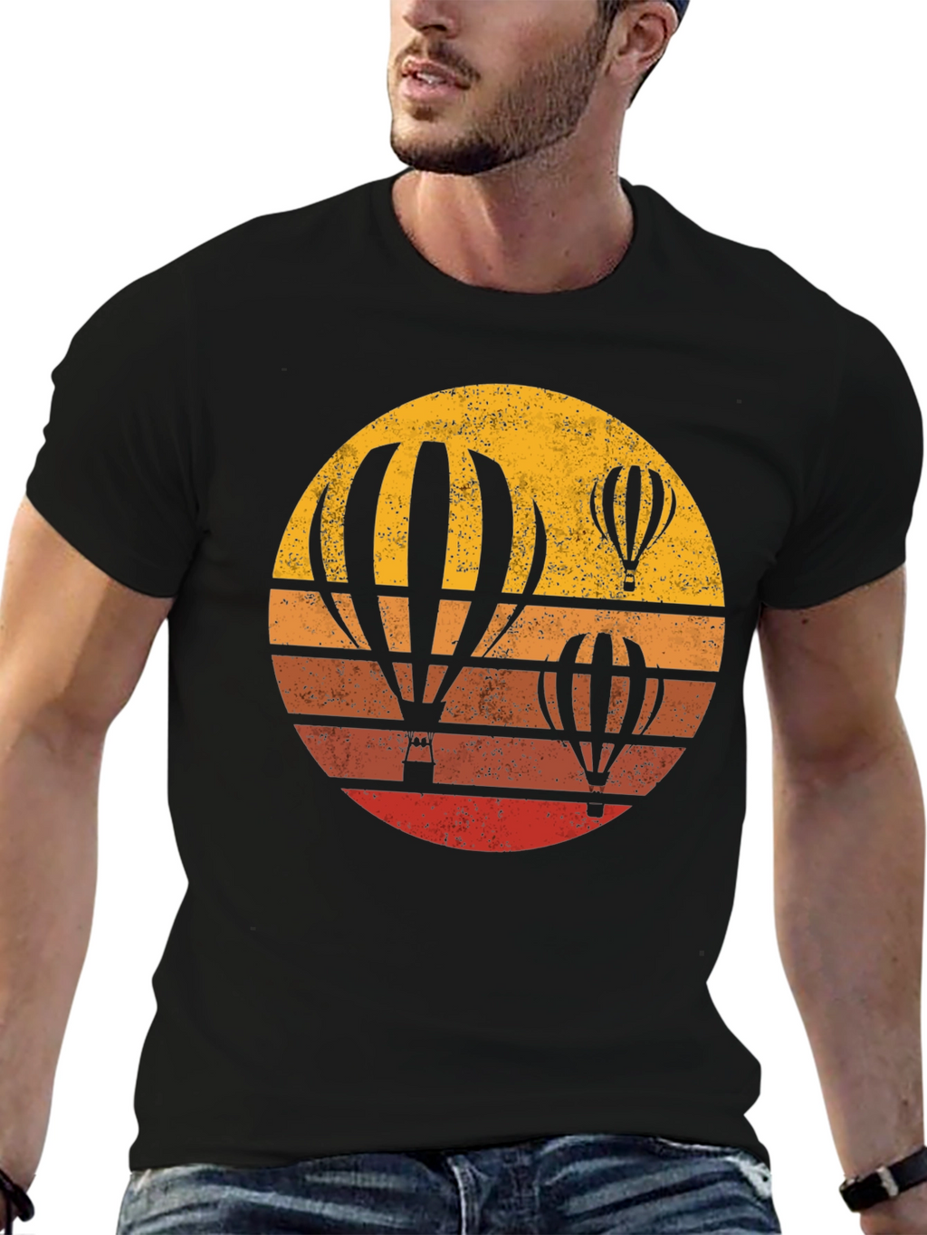 Retro Hot Air Balloon Graphic Tee