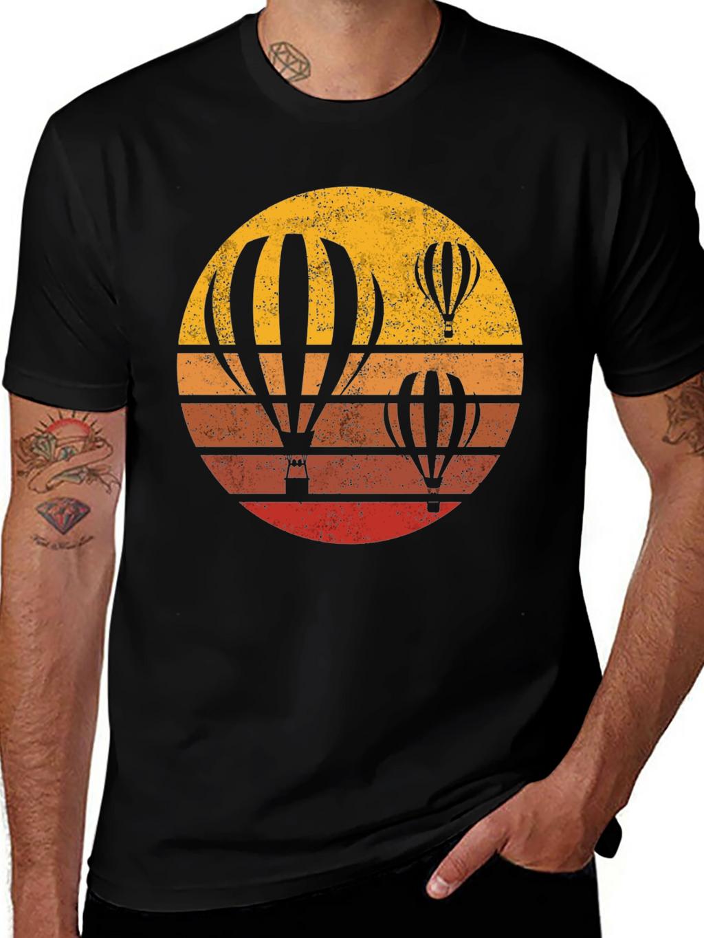 Retro Hot Air Balloon Graphic Tee