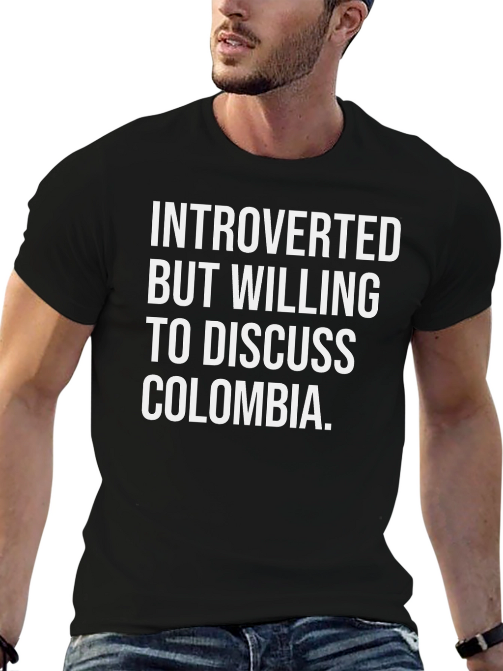 Introverted Colombia Tee - Funny Graphic T-Shirt
