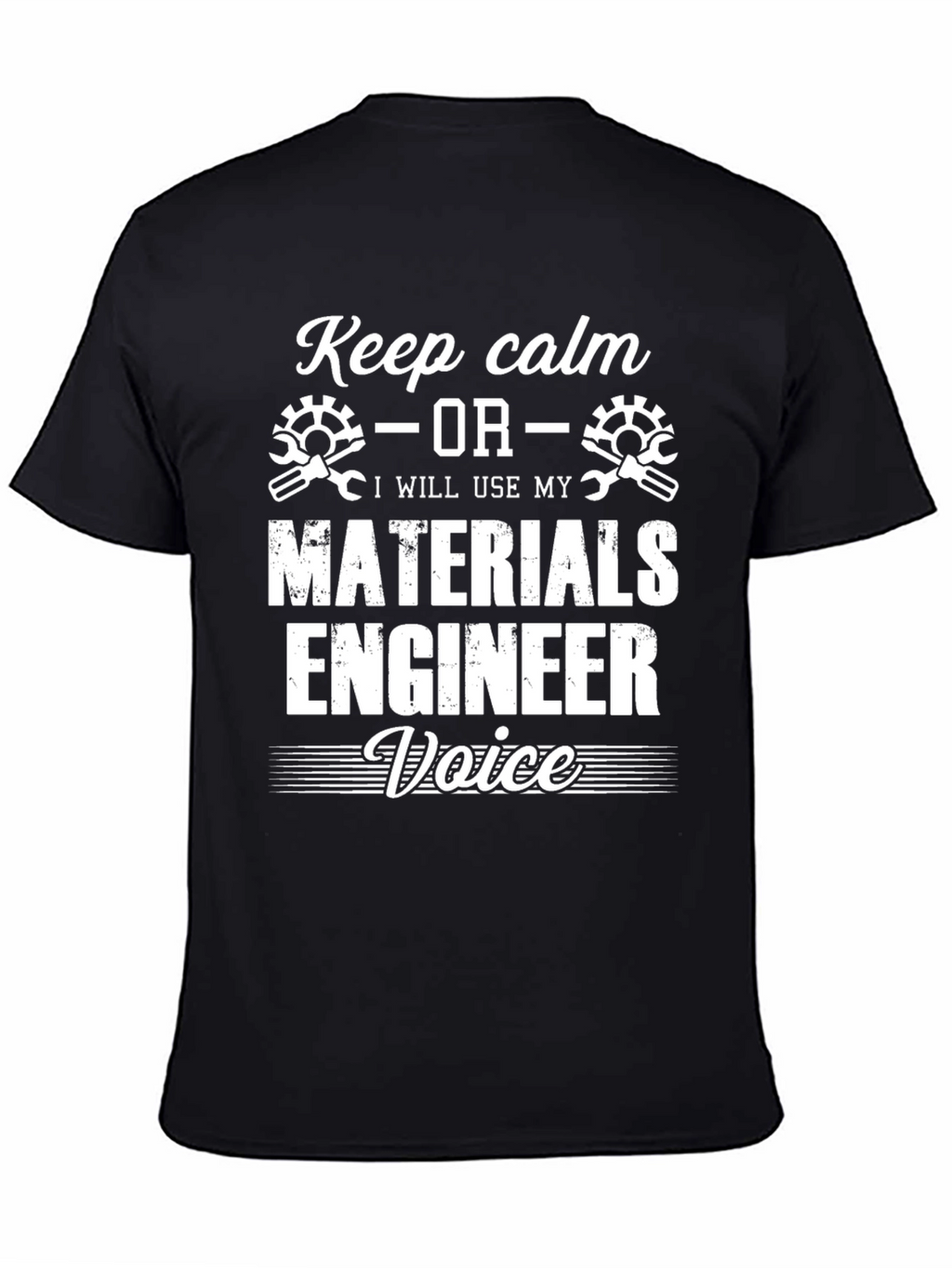 Keep Calm Materials Engineer Black T-Shirt