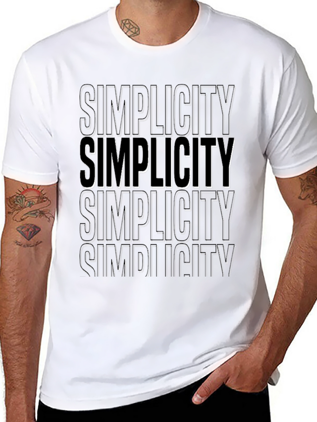 Simplicity Text Graphic Black Tee