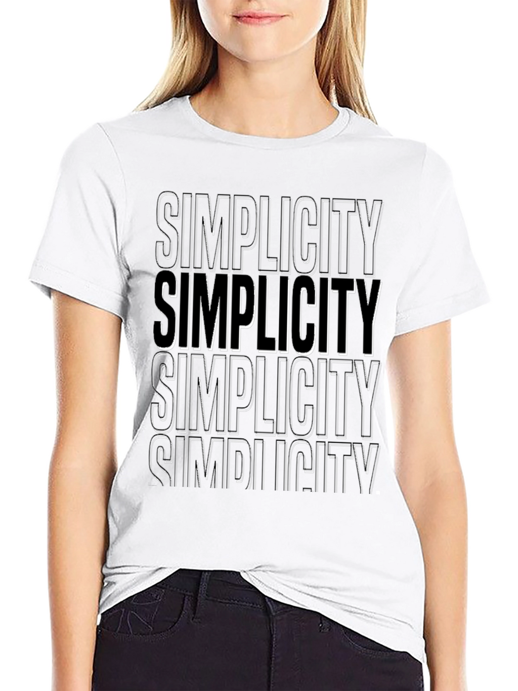 Simplicity Text Graphic Black Tee