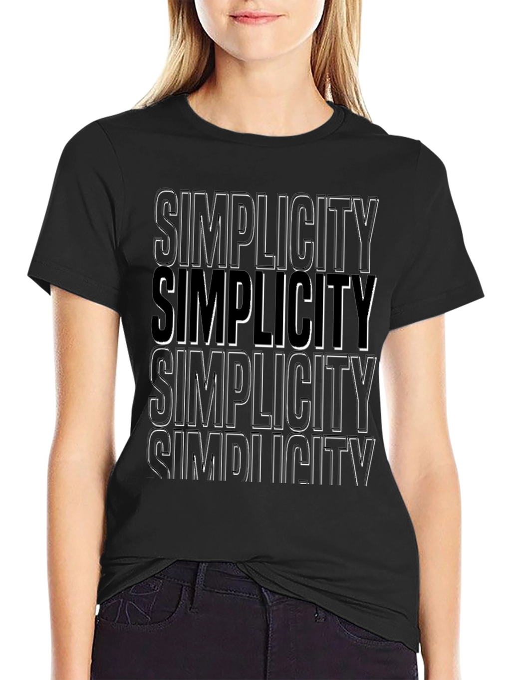 Simplicity Text Graphic Black Tee