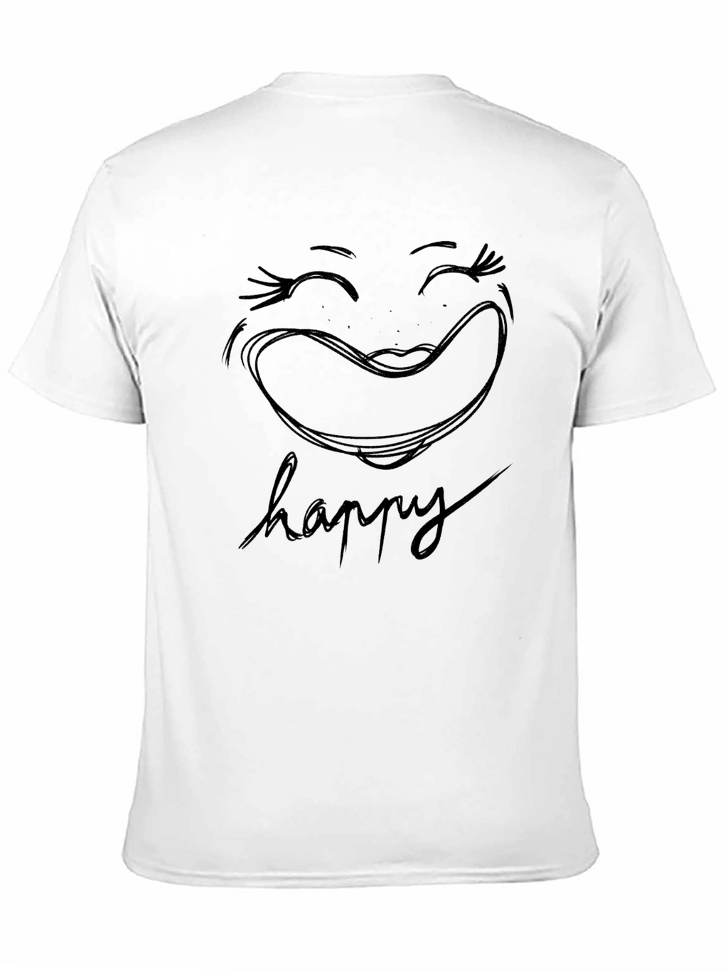 Happy Graphic Tee - Classic Black Cotton