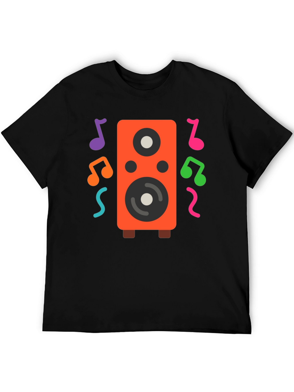 Speaker and Music Notes Graphic T-Shirt