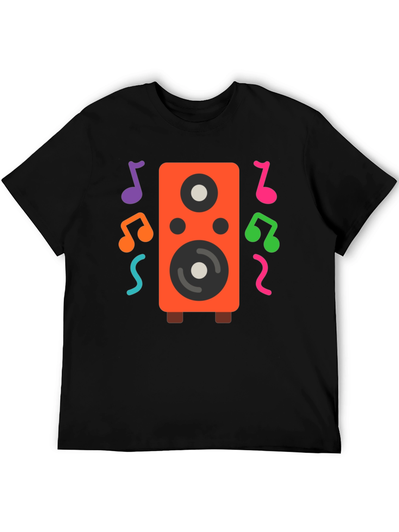 Speaker and Music Notes Graphic T-Shirt