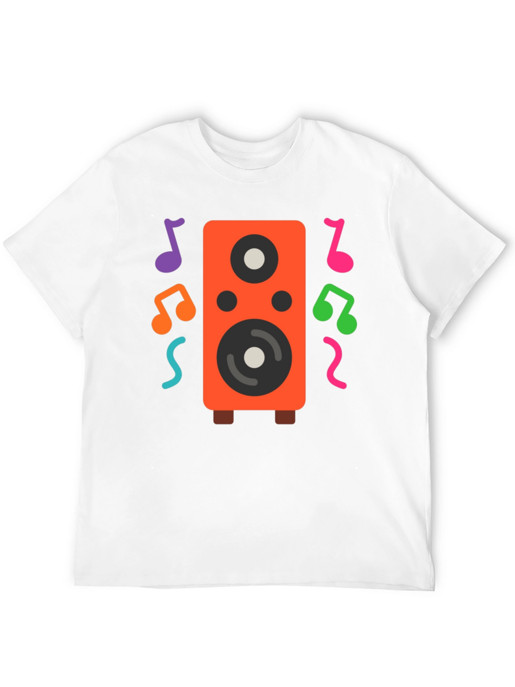 Speaker and Music Notes Graphic T-Shirt