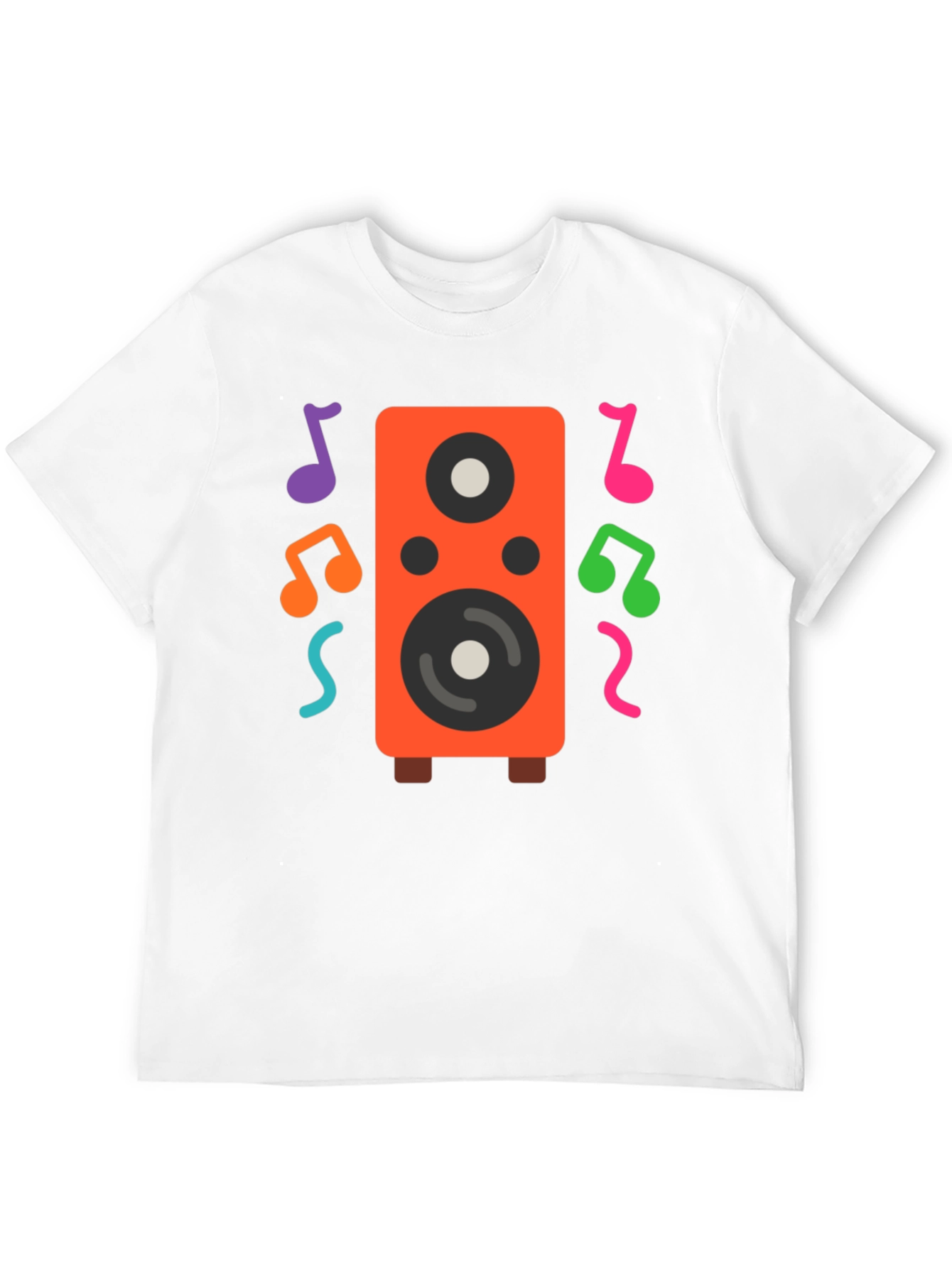 Speaker and Music Notes Graphic T-Shirt