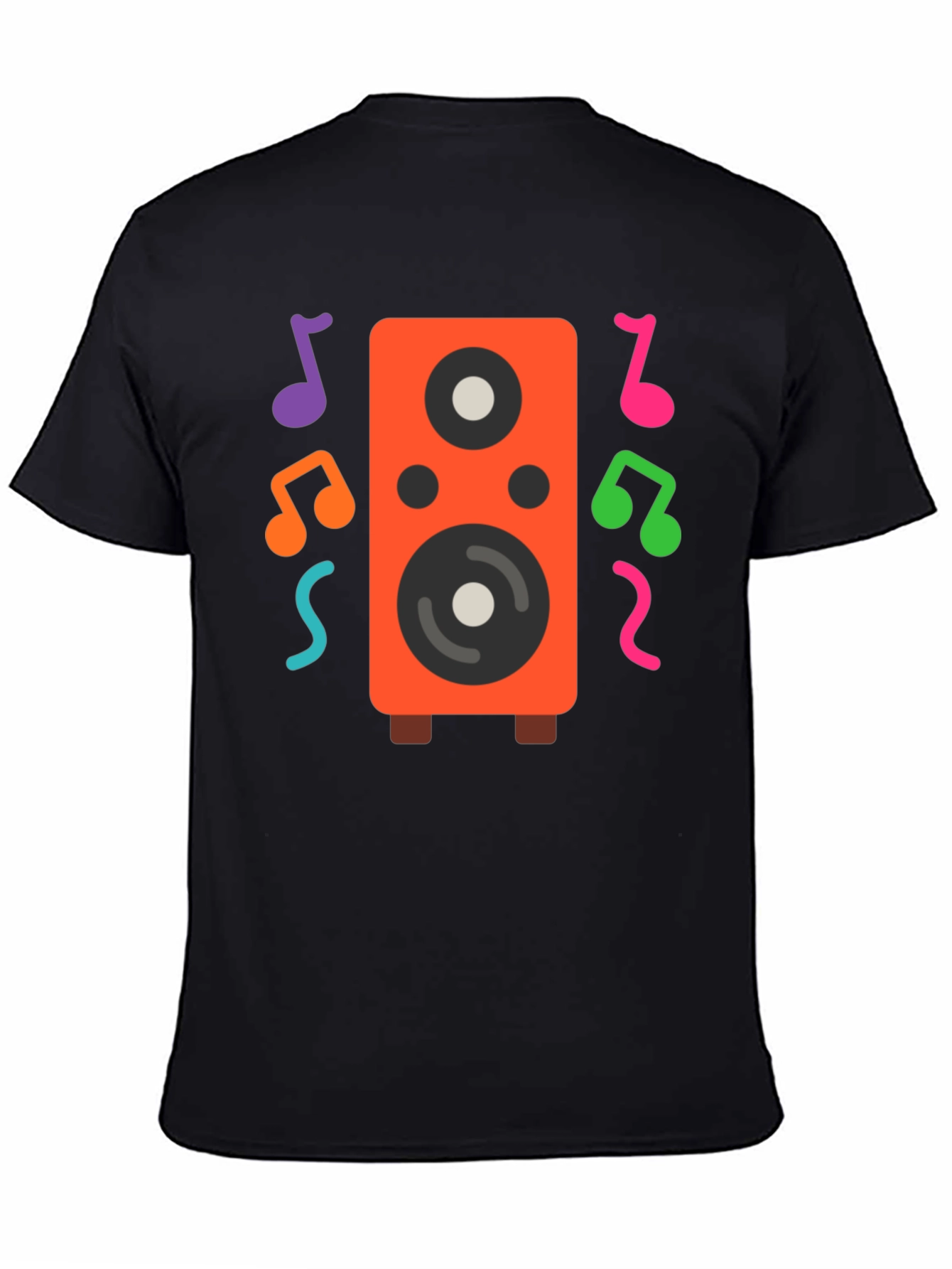Speaker and Music Notes Graphic T-Shirt