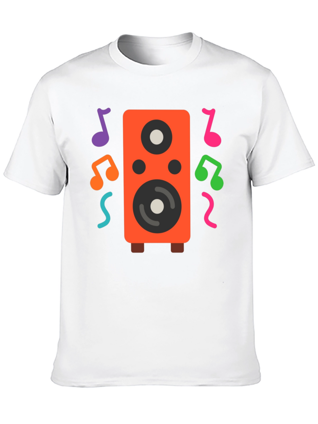 Speaker and Music Notes Graphic T-Shirt