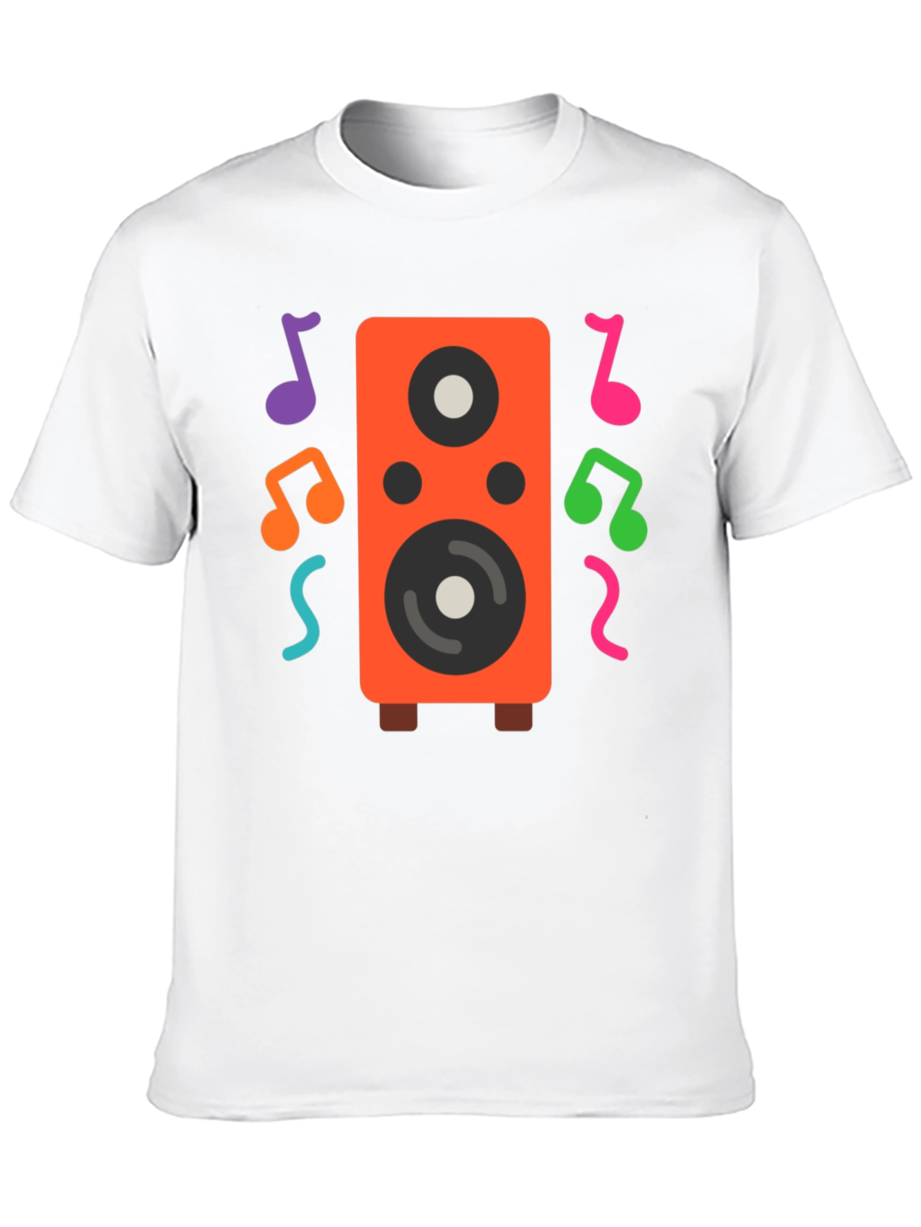 Speaker and Music Notes Graphic T-Shirt