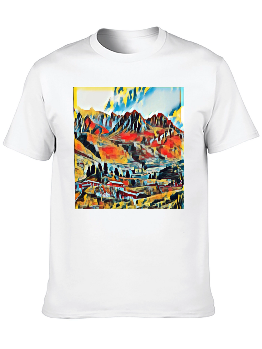 Abstract Mountain Graphic T-Shirt