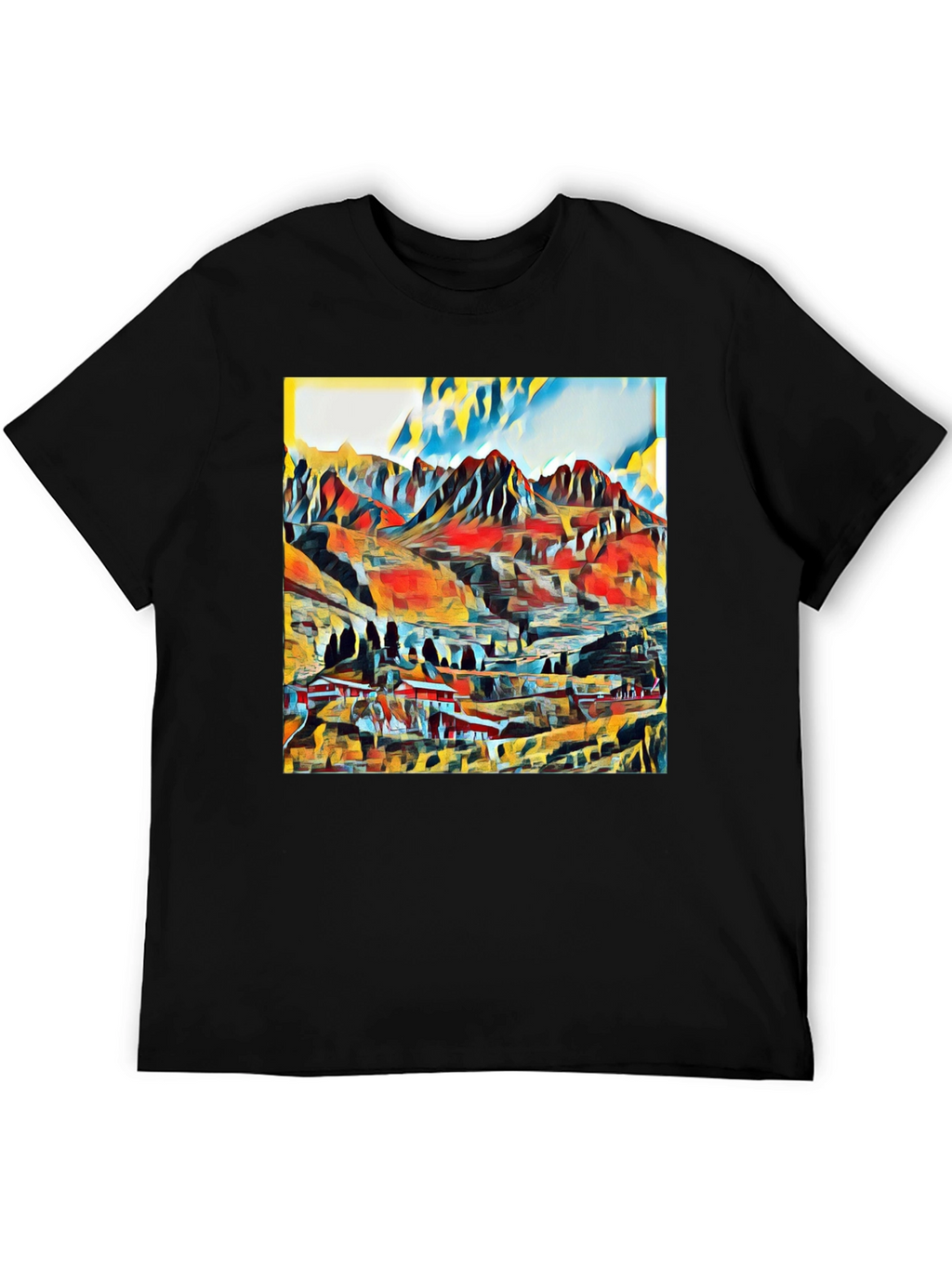 Abstract Mountain Graphic T-Shirt