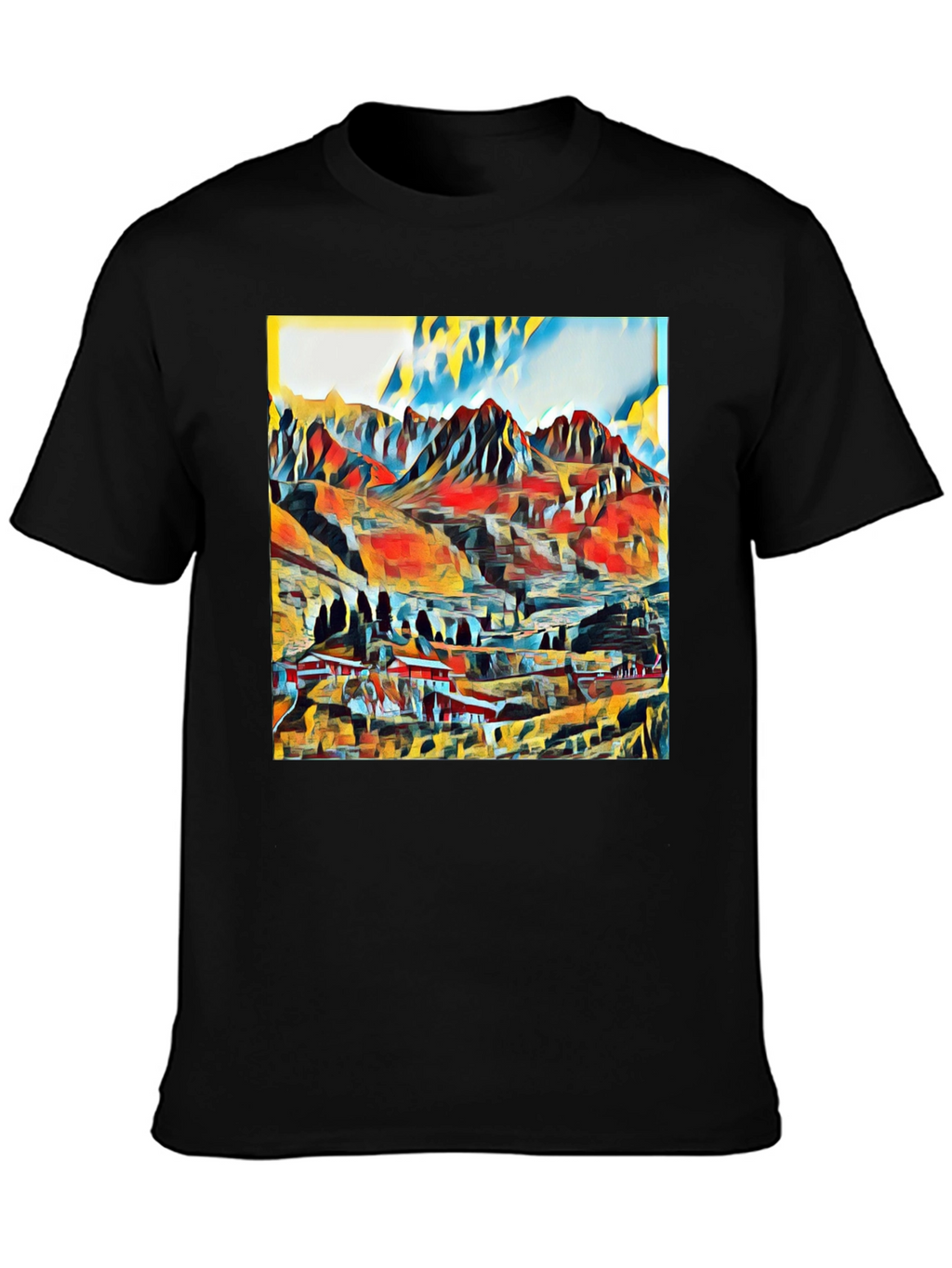 Abstract Mountain Graphic T-Shirt