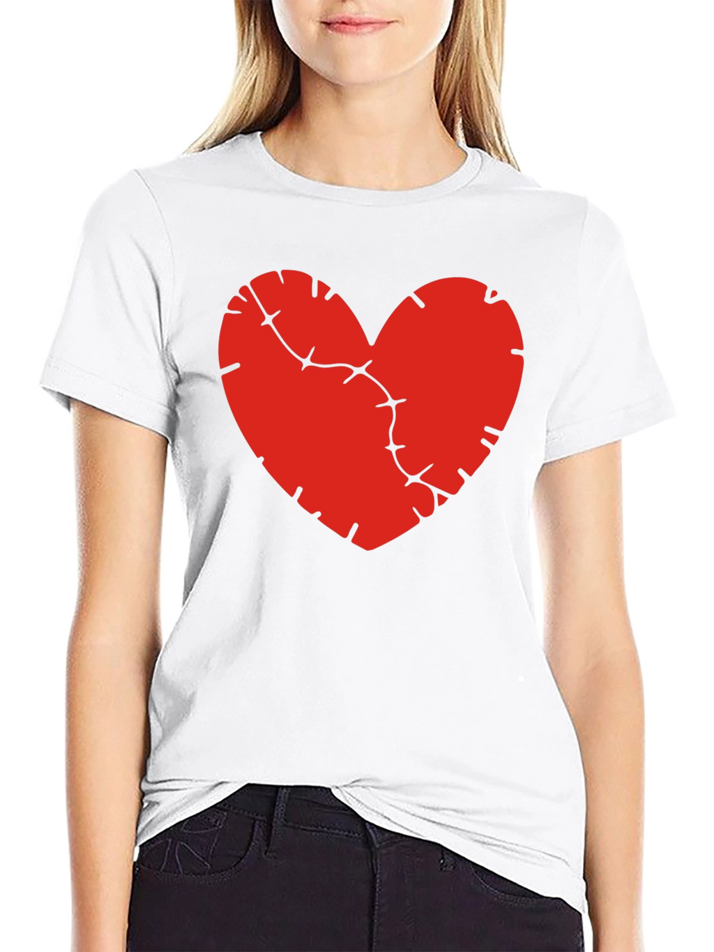 Mended Heart Graphic Tee - Black Cotton Comfort