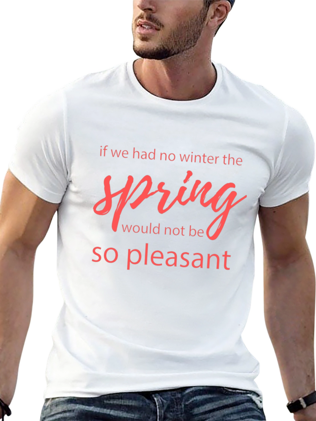 Winter Spring Quote Black T-Shirt