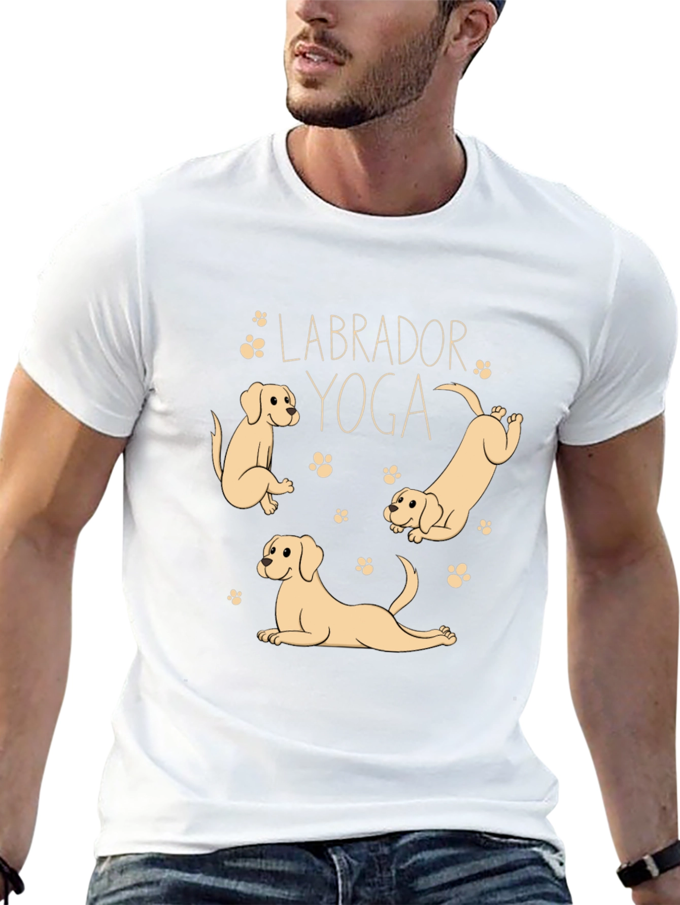 Labrador Yoga Black T-Shirt