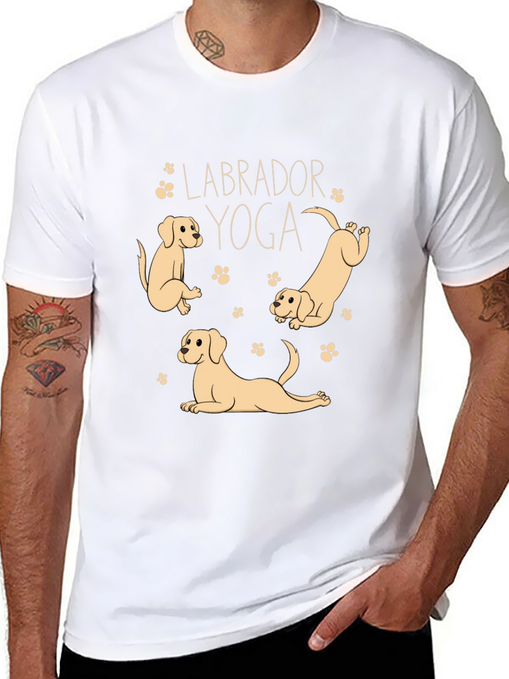 Labrador Yoga Black T-Shirt