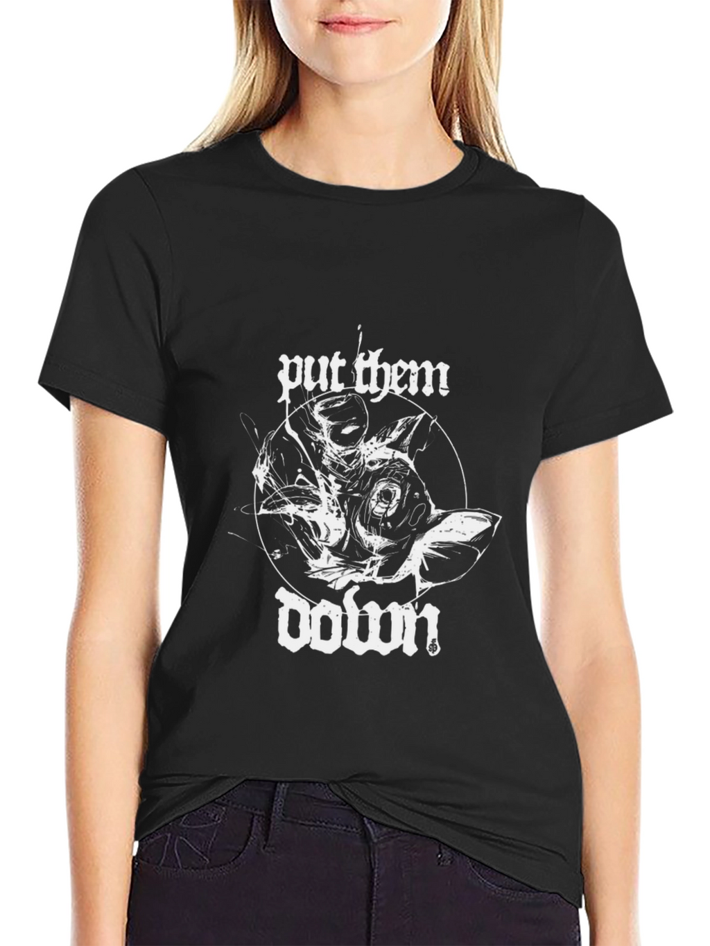 Put Them Down Graphic Tee - Black Cotton Blend