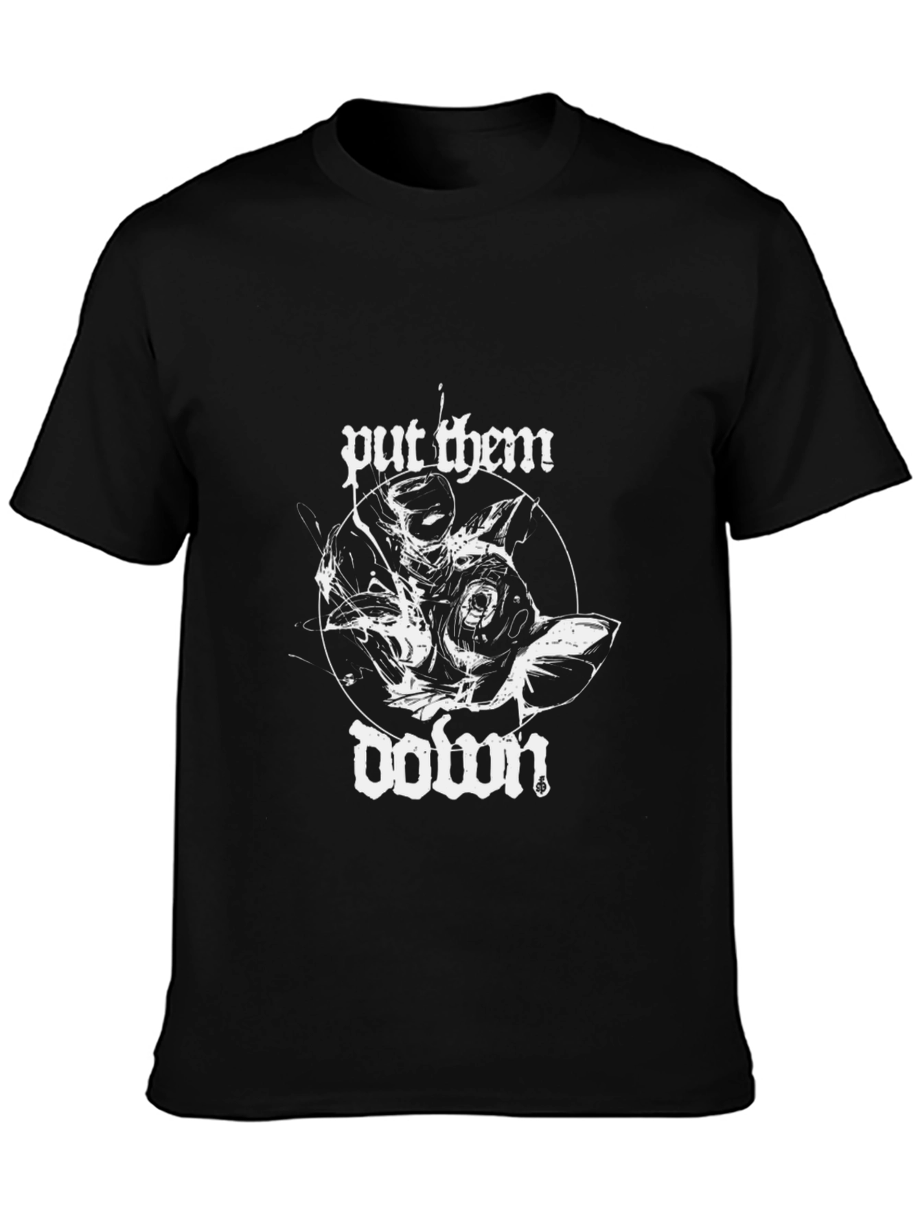 Put Them Down Graphic Tee - Black Cotton Blend