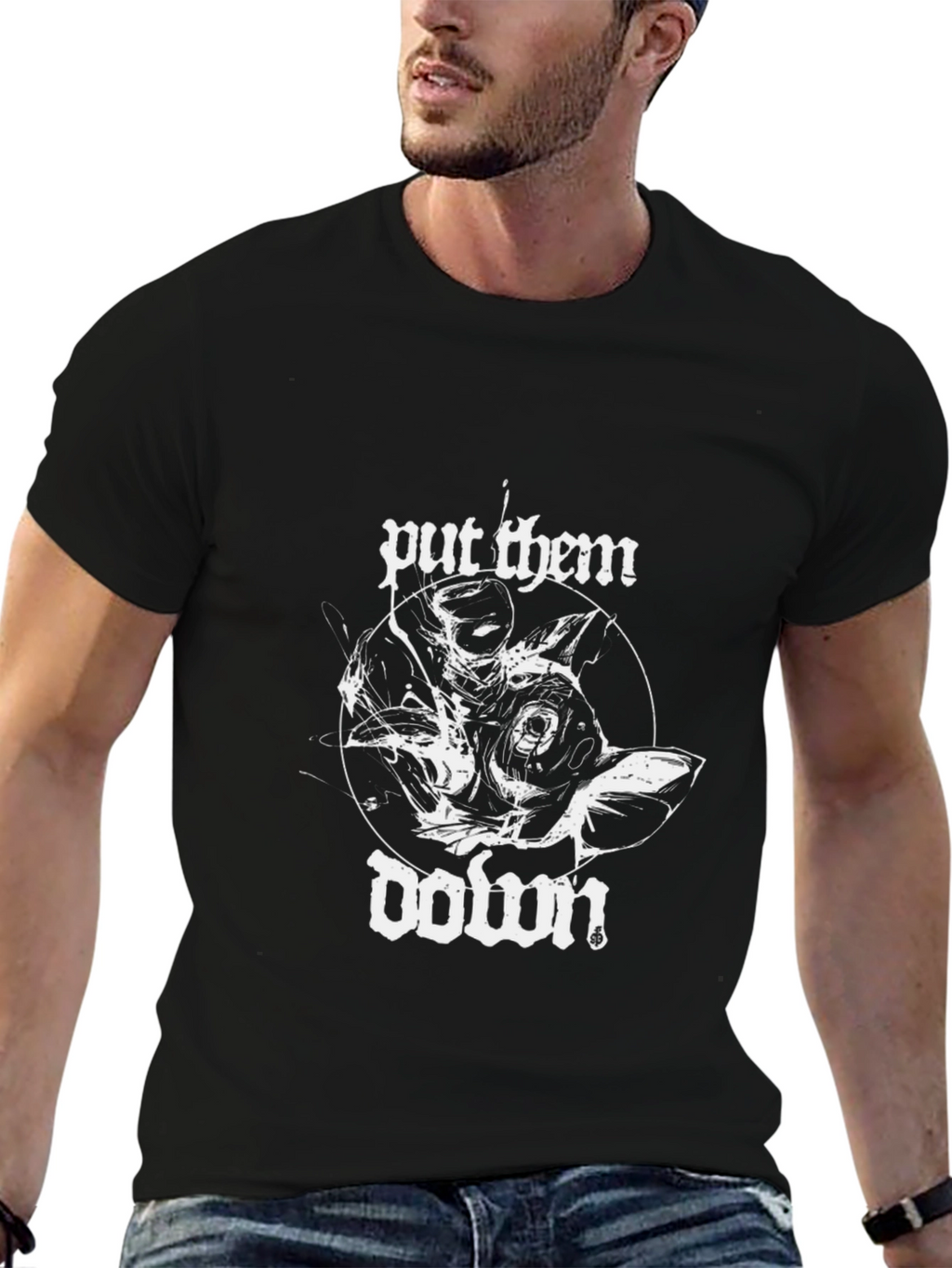 Put Them Down Graphic Tee - Black Cotton Blend