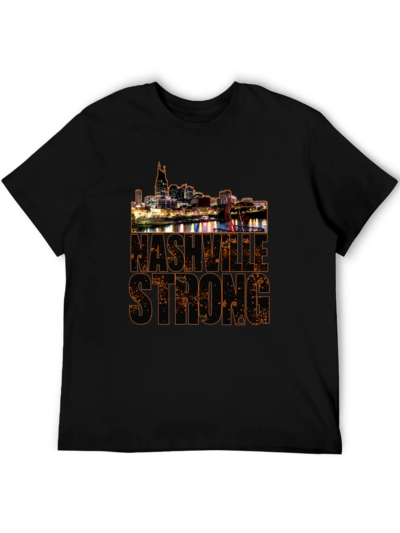 Nashville Strong Graphic Tee - Cityscape Black T-Shirt