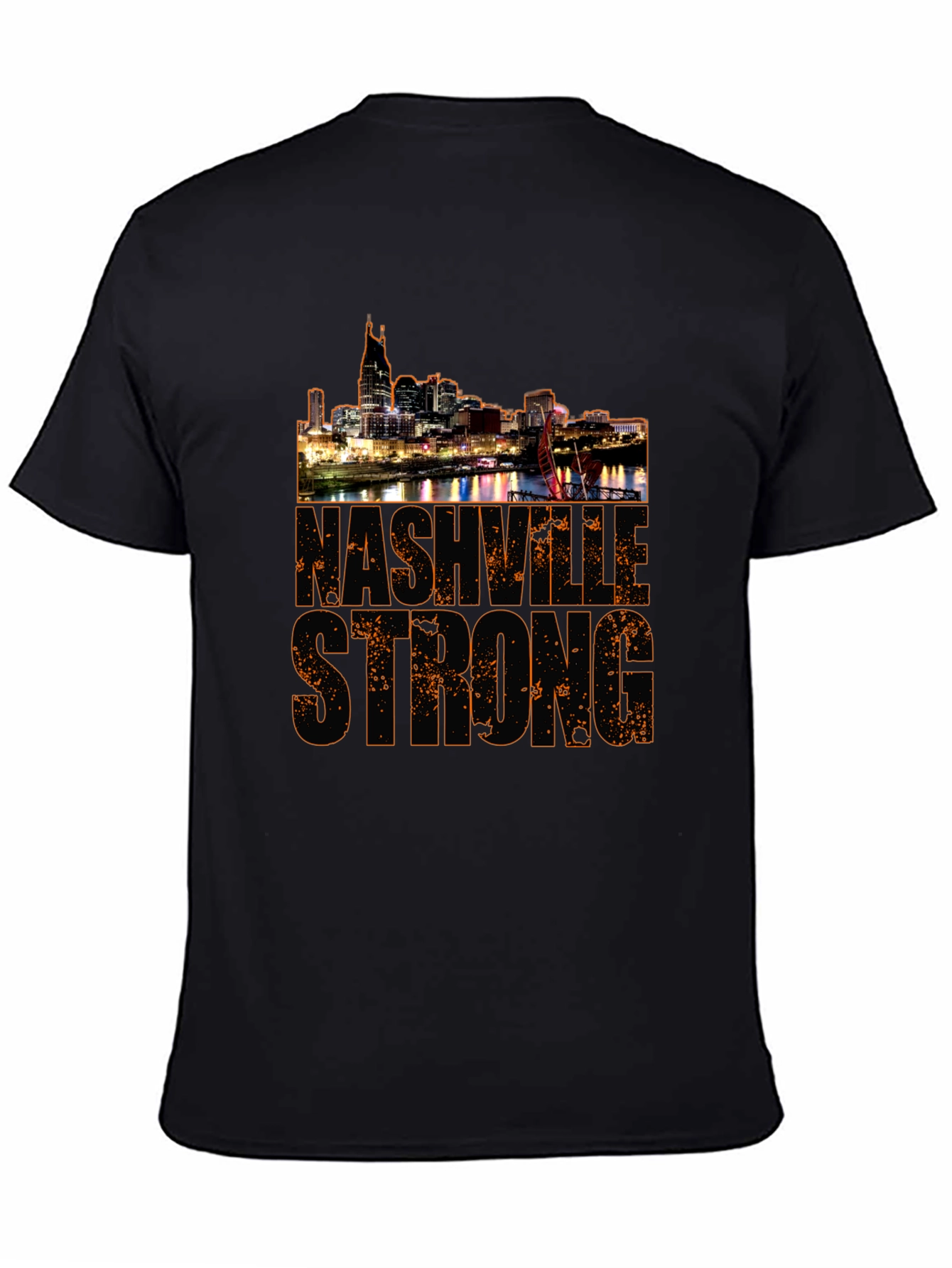 Nashville Strong Graphic Tee - Cityscape Black T-Shirt