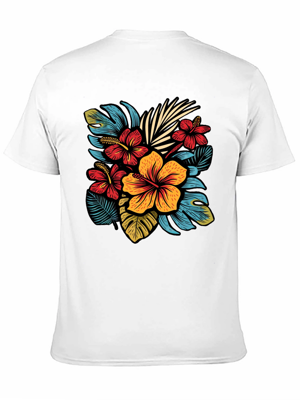Floral Print T-Shirt - Tropical Design