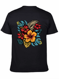 Floral Print T-Shirt - Tropical Design