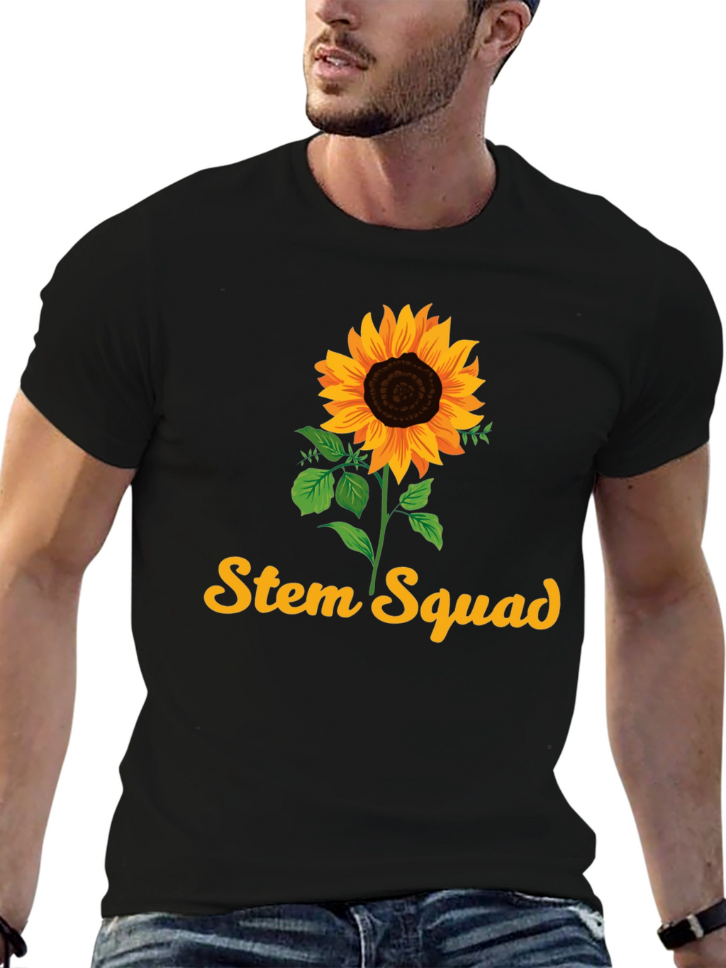 Stem Squad Sunflower Black T-Shirt