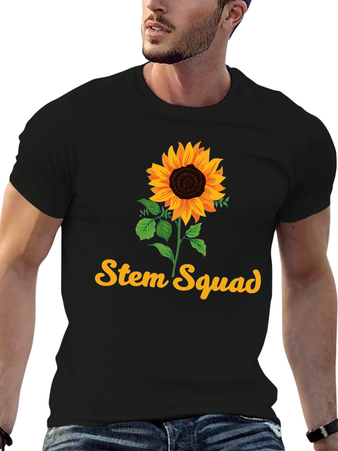 Stem Squad Sunflower Black T-Shirt