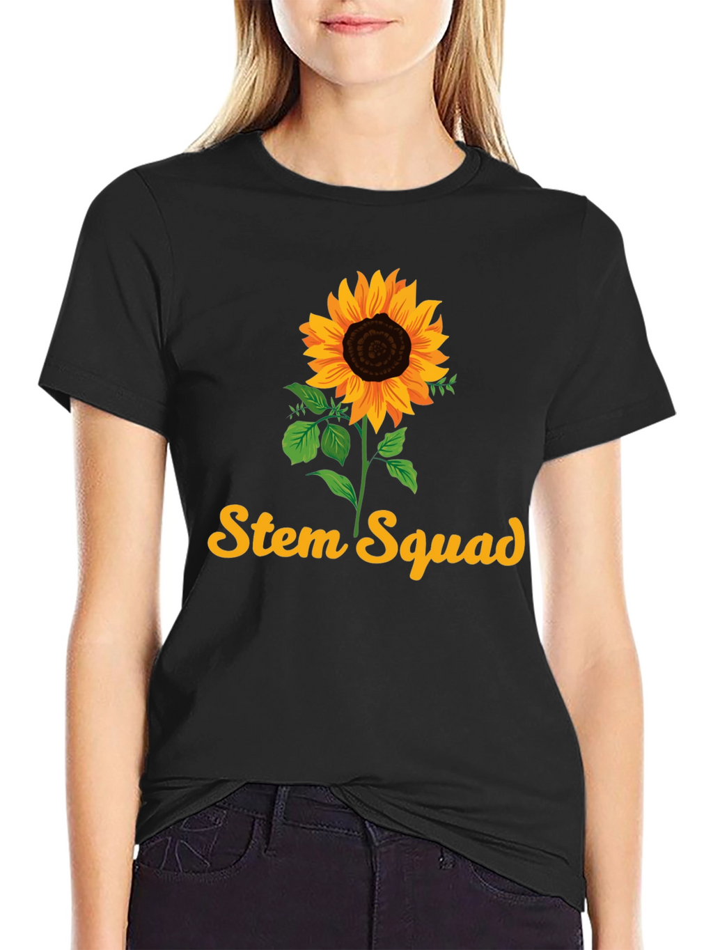 Stem Squad Sunflower Black T-Shirt