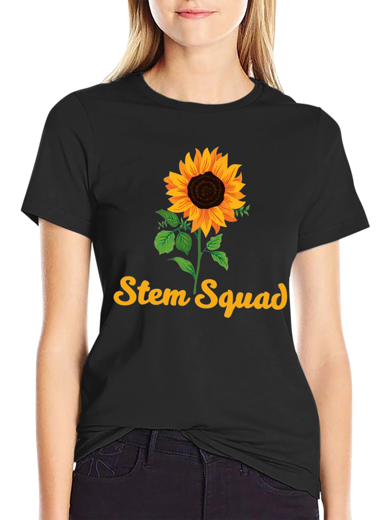 Stem Squad Sunflower Black T-Shirt
