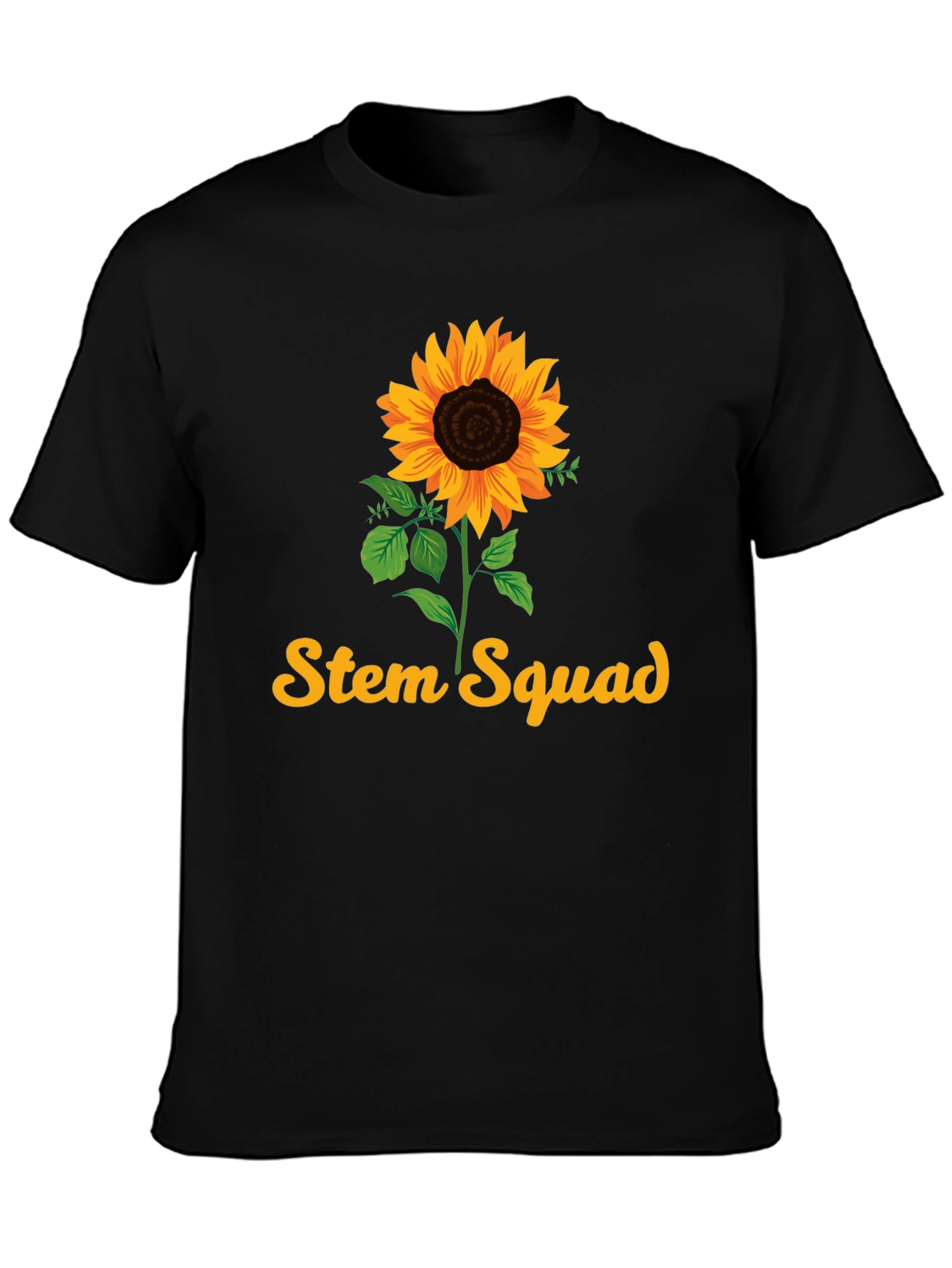 Stem Squad Sunflower Black T-Shirt