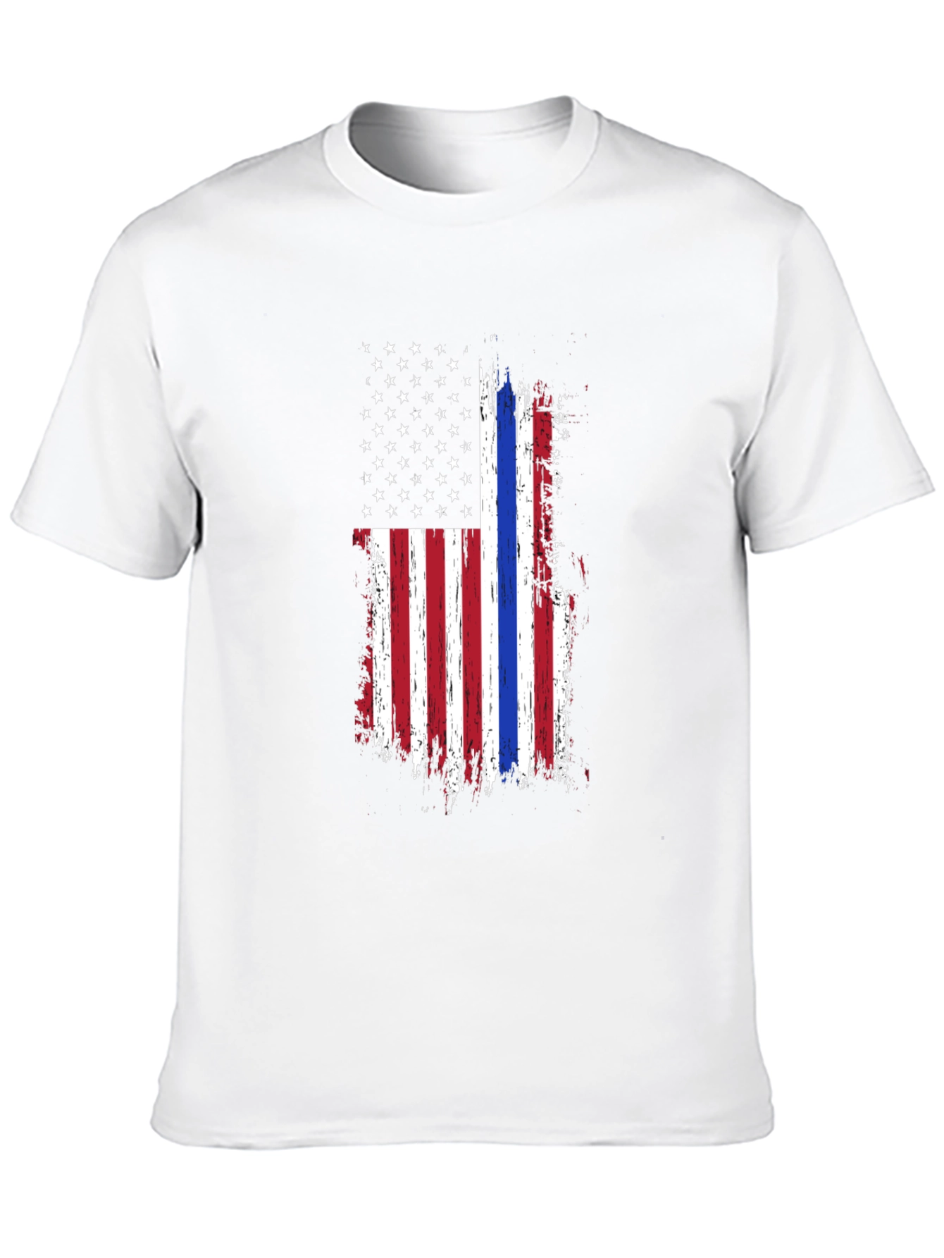 Thin Blue Line American Flag Graphic Tee - Black
