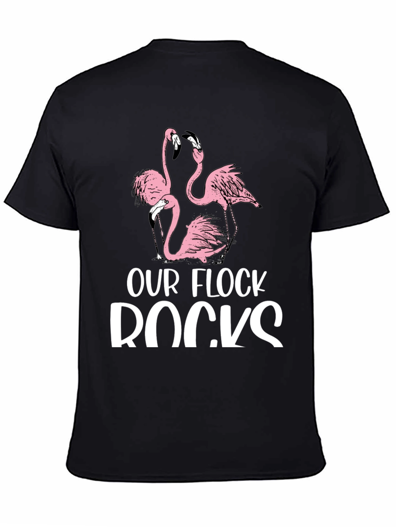 Our Flock Rocks Flamingo Graphic T-Shirt