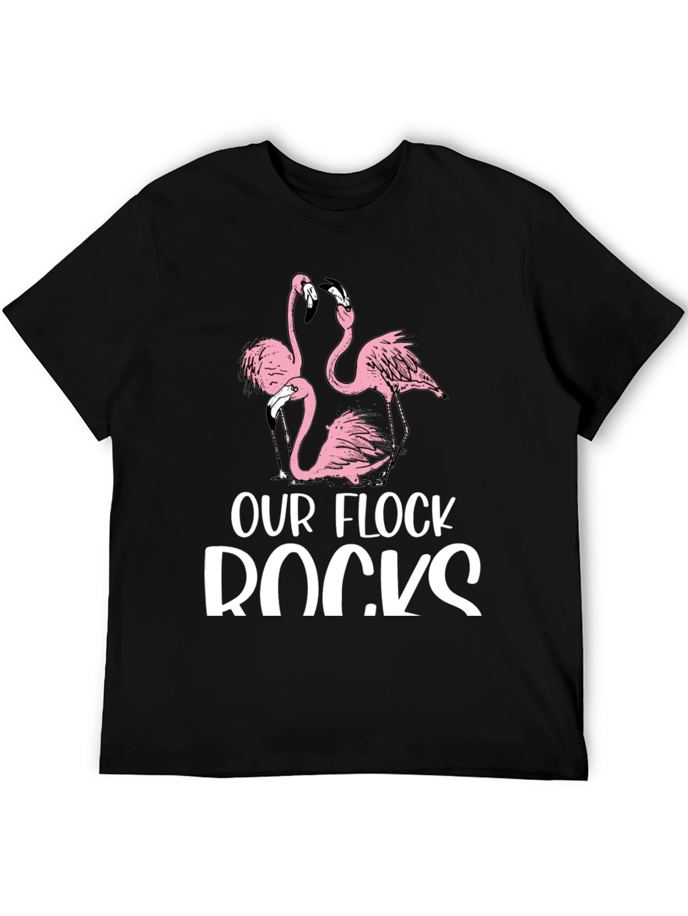 Our Flock Rocks Flamingo Graphic T-Shirt