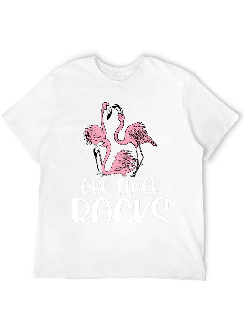 Our Flock Rocks Flamingo Graphic T-Shirt
