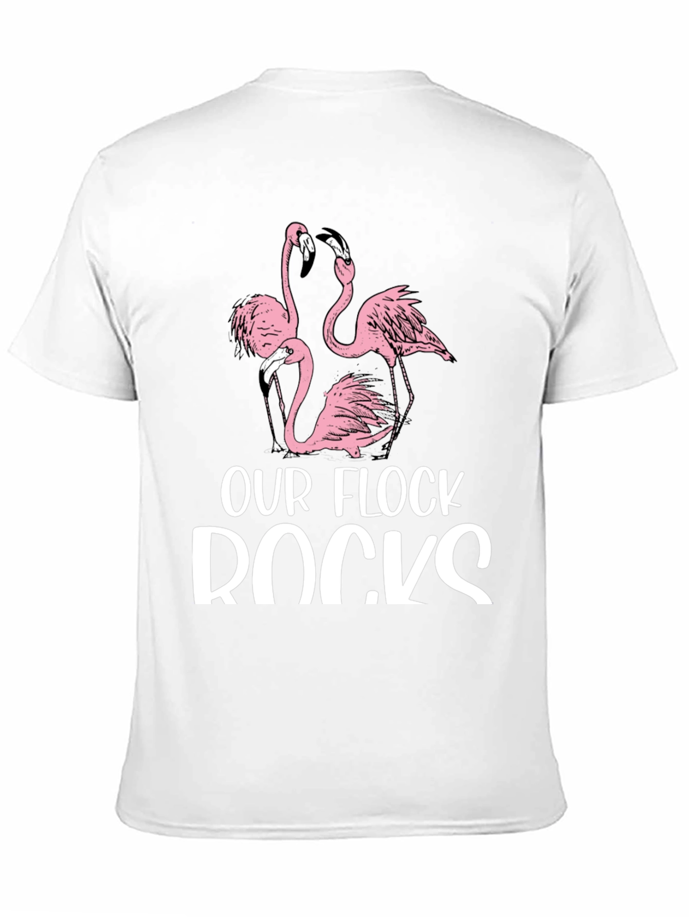 Our Flock Rocks Flamingo Graphic T-Shirt