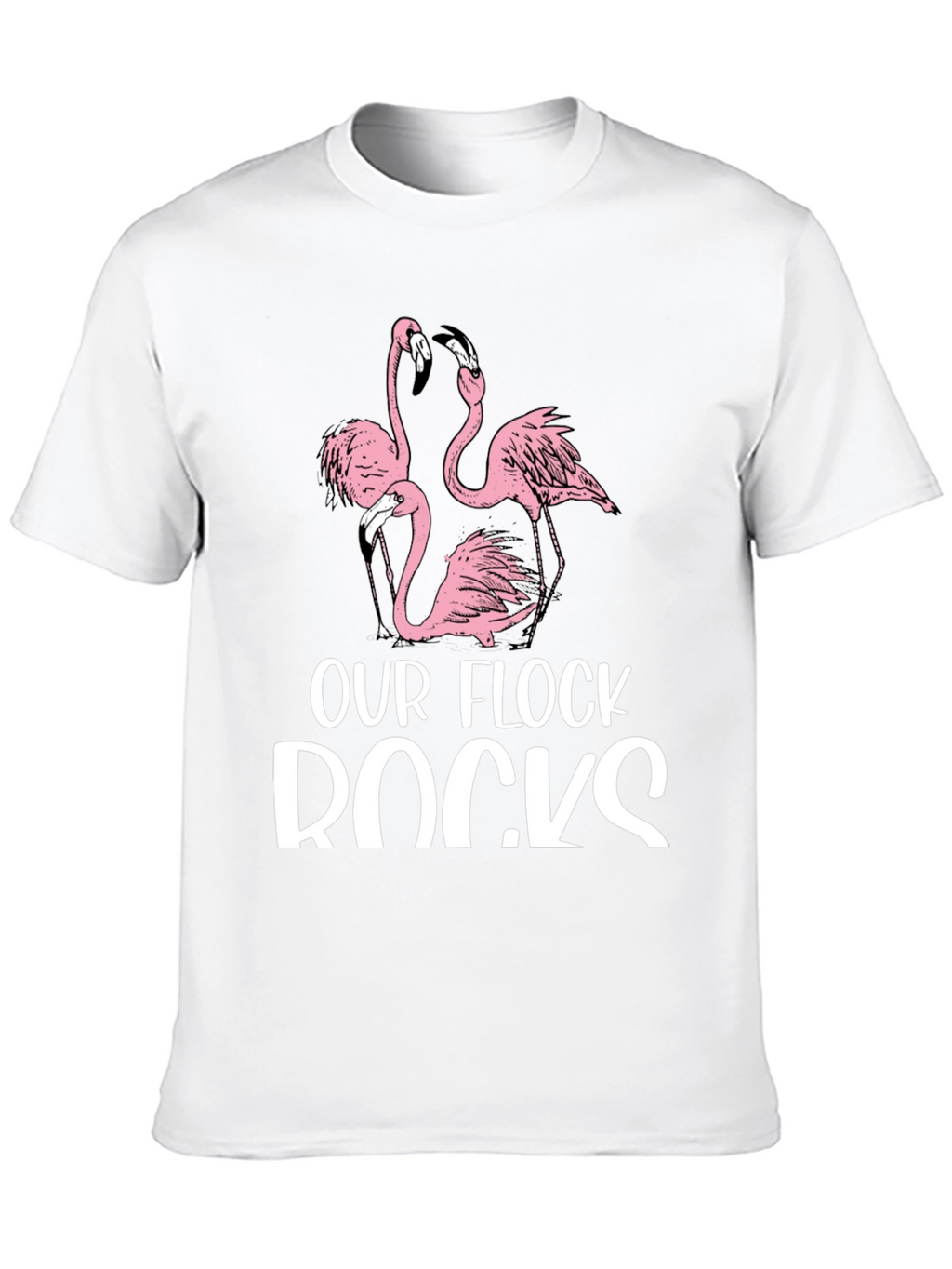Our Flock Rocks Flamingo Graphic T-Shirt