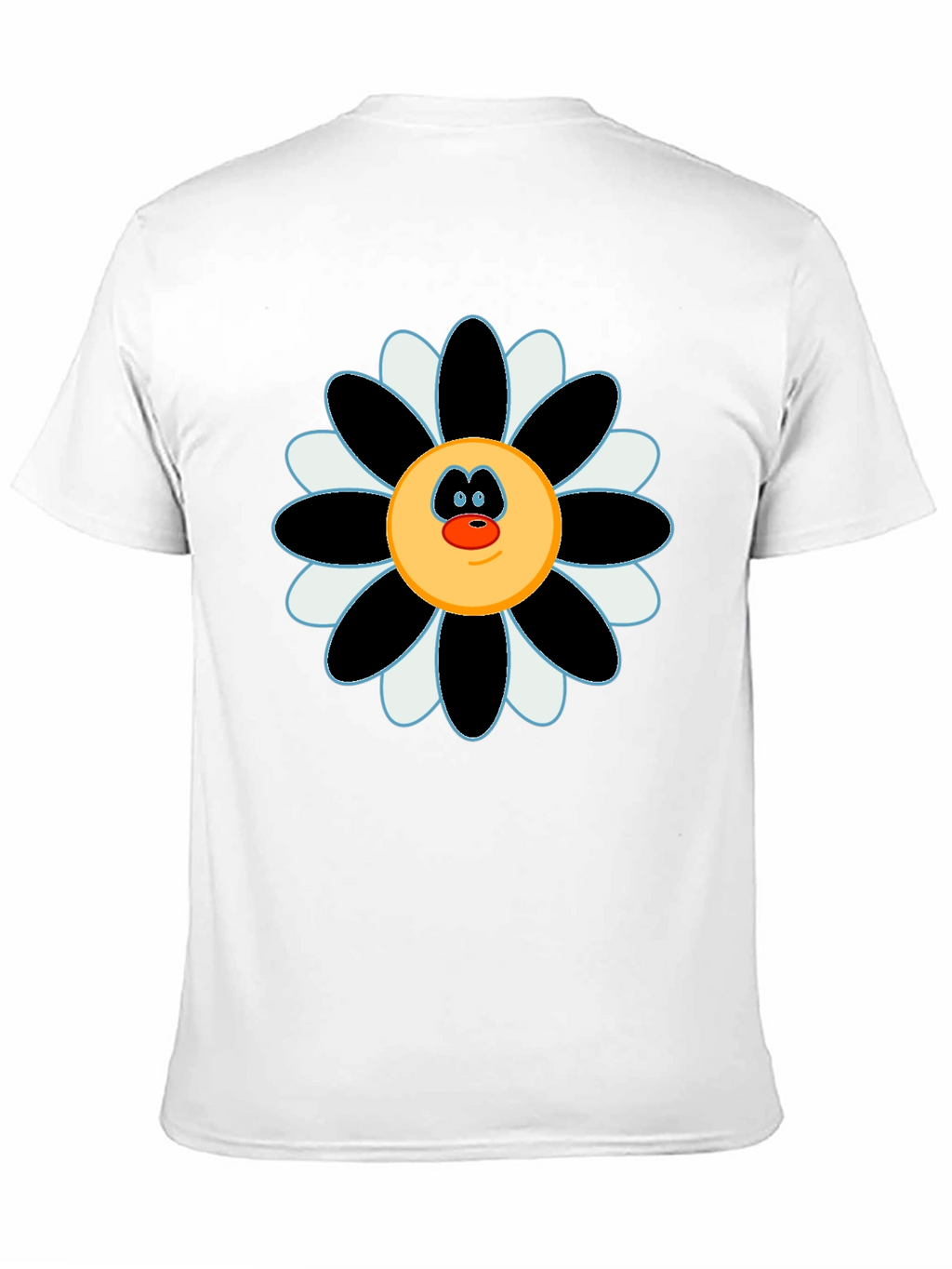 Fun Flower Face Graphic Tee - Black