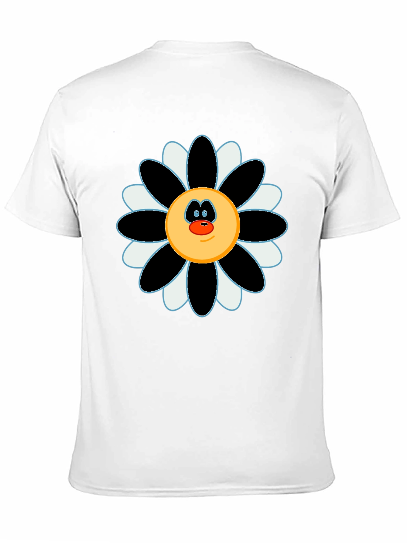 Fun Flower Face Graphic Tee - Black
