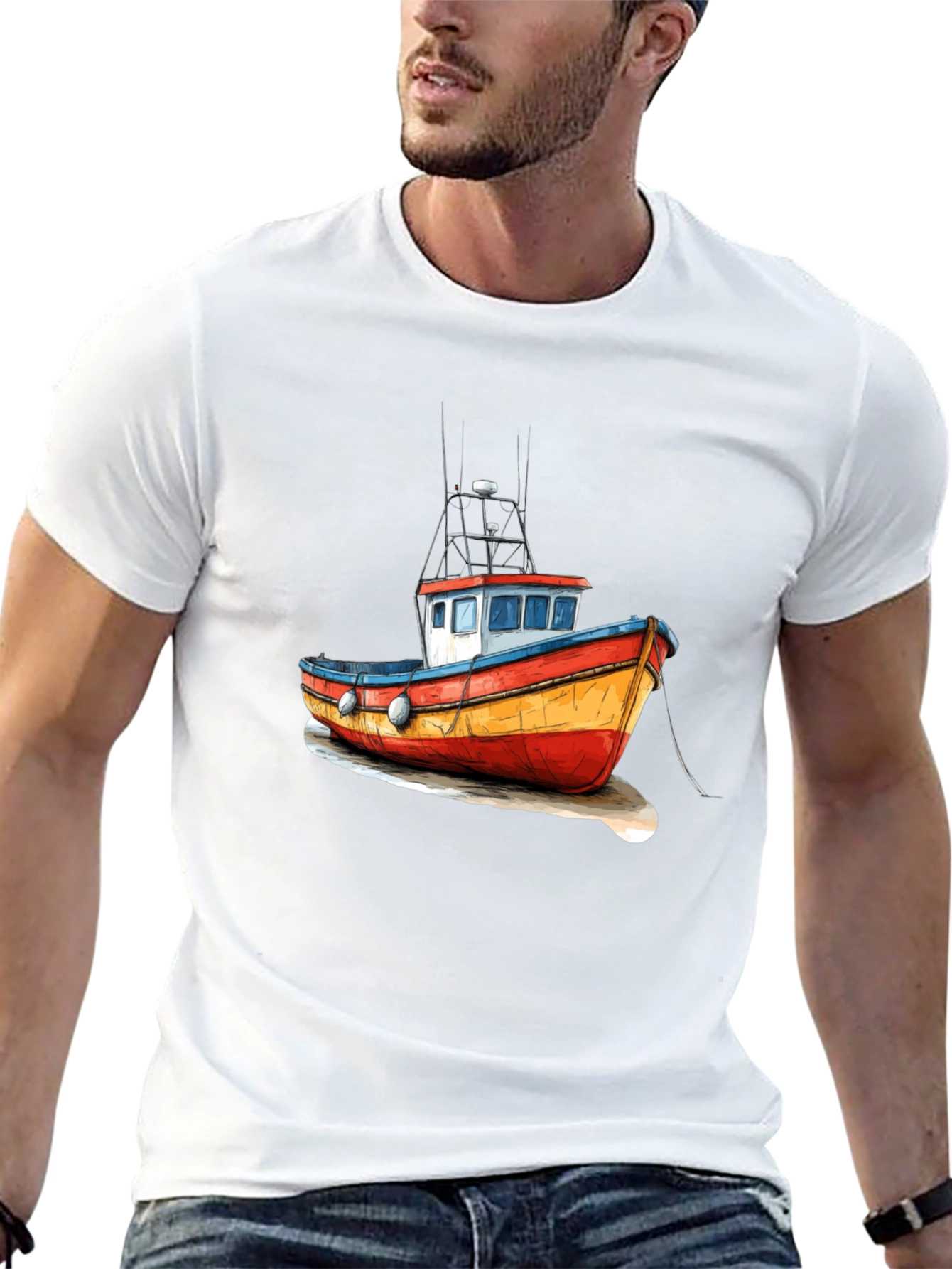 Fishing Boat Graphic Tee - Unique Maritime Design