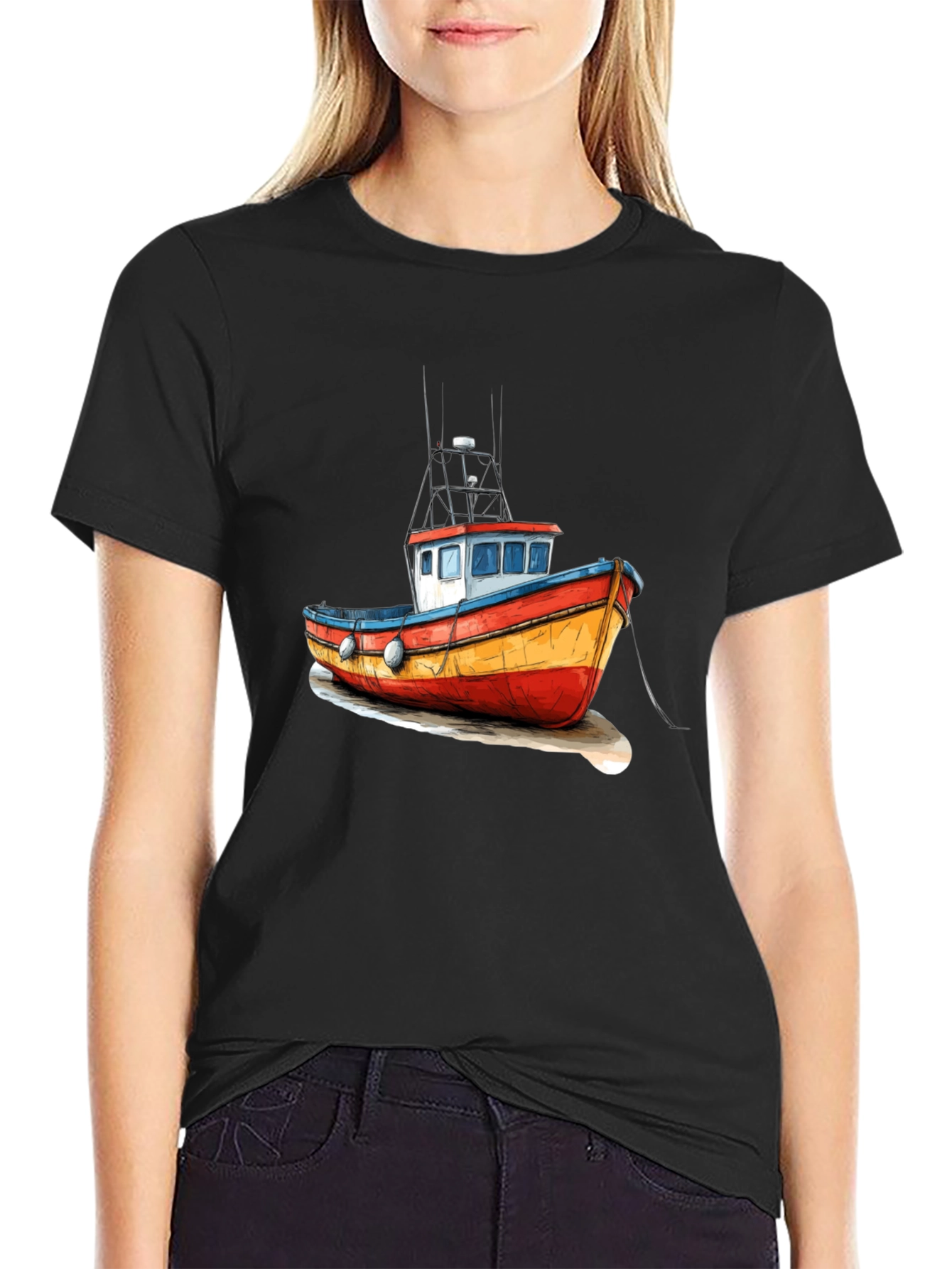 Fishing Boat Graphic Tee - Unique Maritime Design